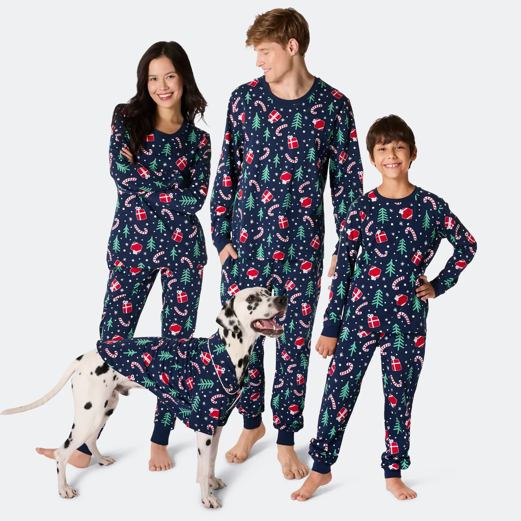 Blue Christmas Pattern Christmas Pyjamas Family - Image 2
