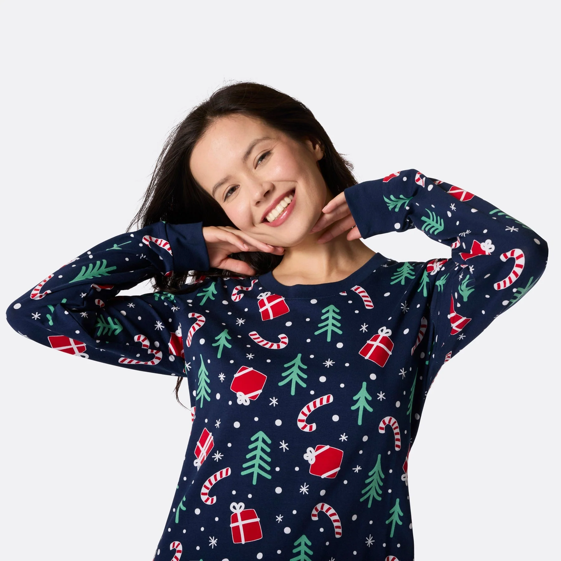 Blue Christmas Pattern Christmas Pyjamas Family - Image 4