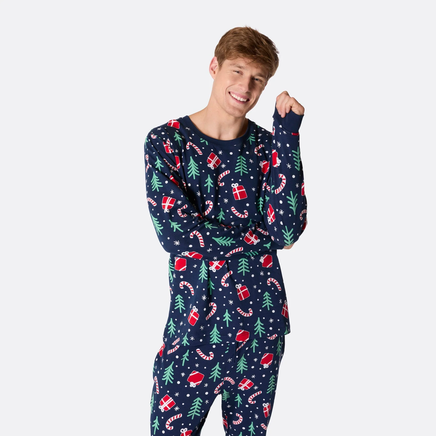 Blue Christmas Pattern Christmas Pyjamas Family - Image 5
