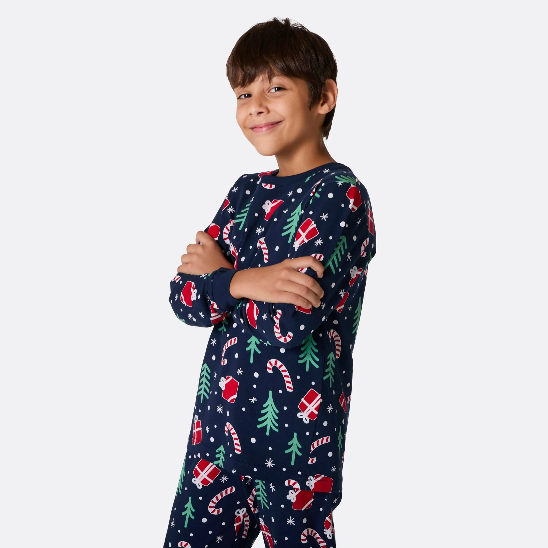 Blue Christmas Pattern Christmas Pyjamas Family - Image 7