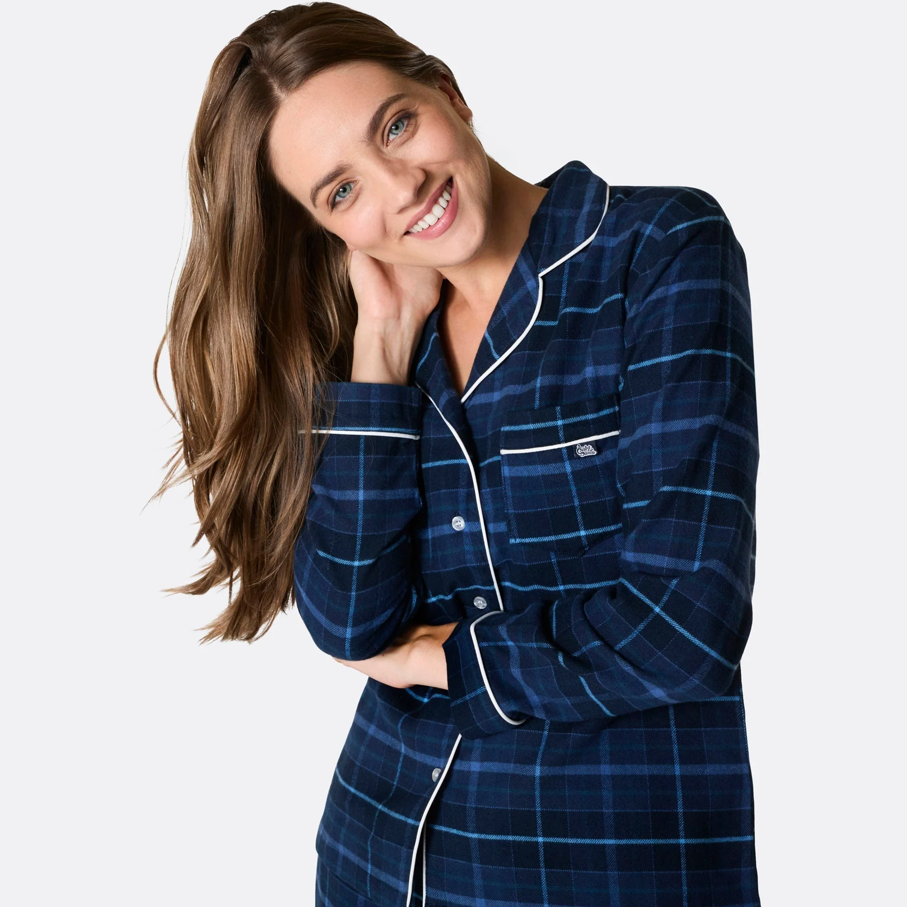Blue Flannel Christmas Pyjamas Family - Image 3