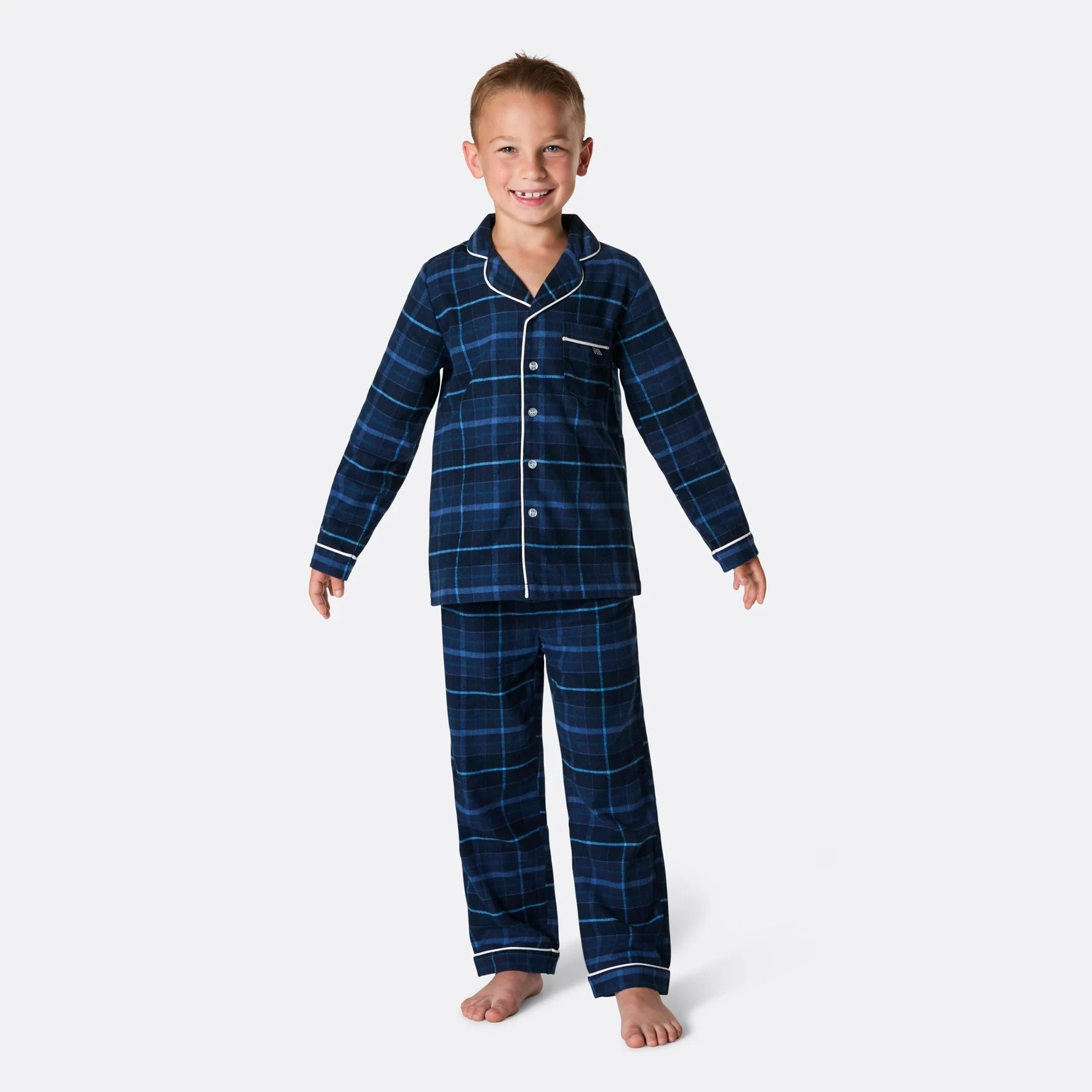 Blue Flannel Christmas Pyjamas Family - Image 5