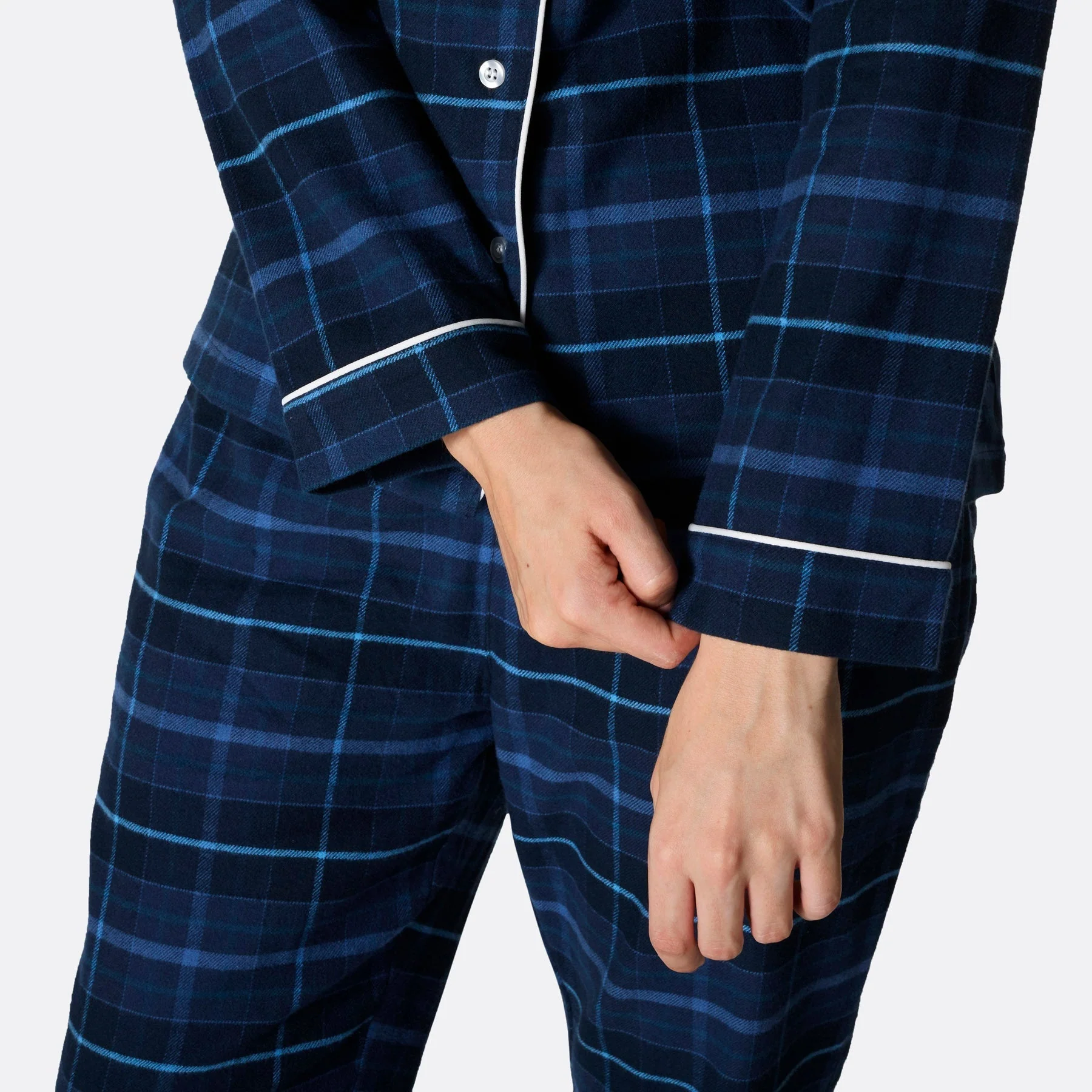 Blue Flannel Christmas Pyjamas Family - Image 6