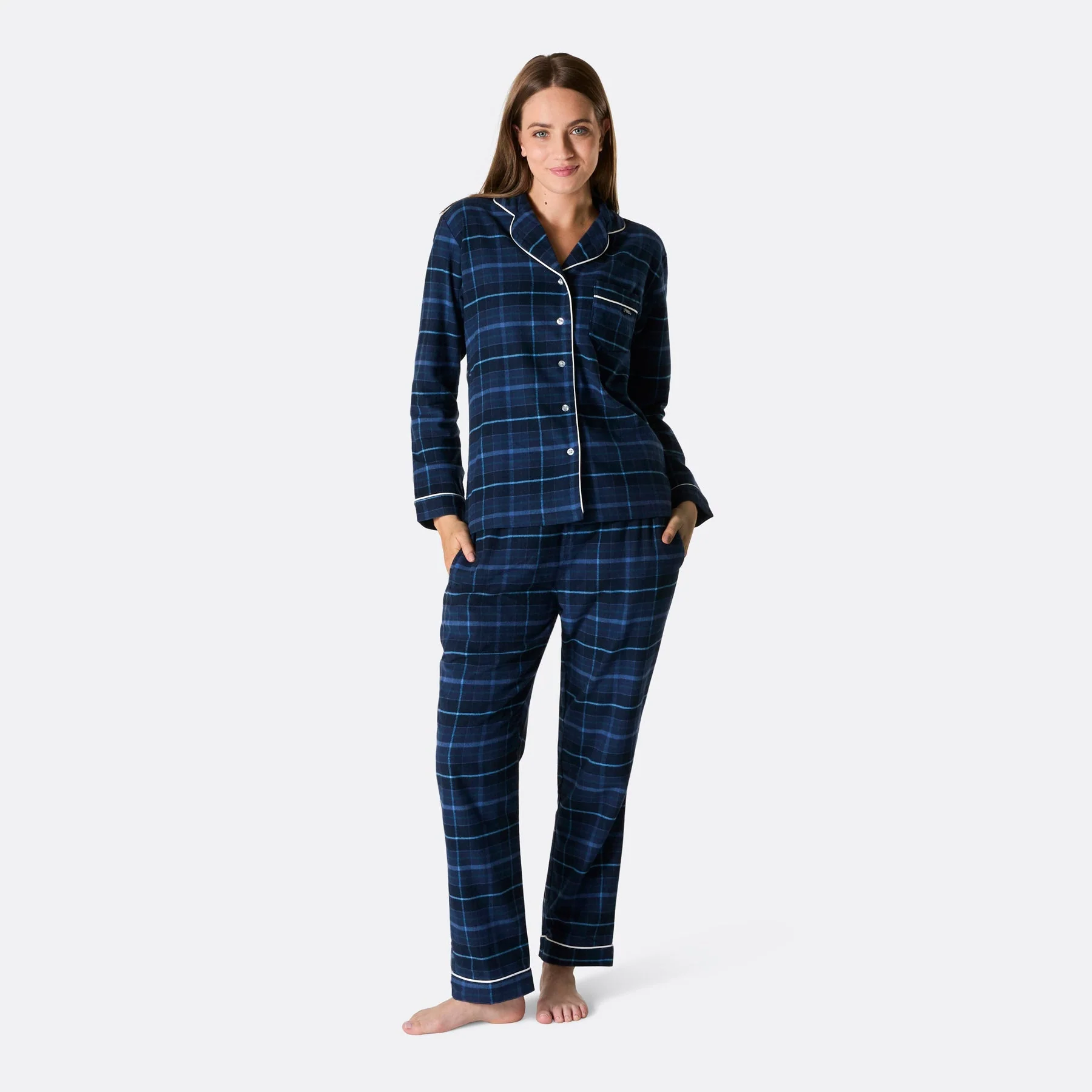 Blue Flannel Christmas Pyjamas Family - Image 8