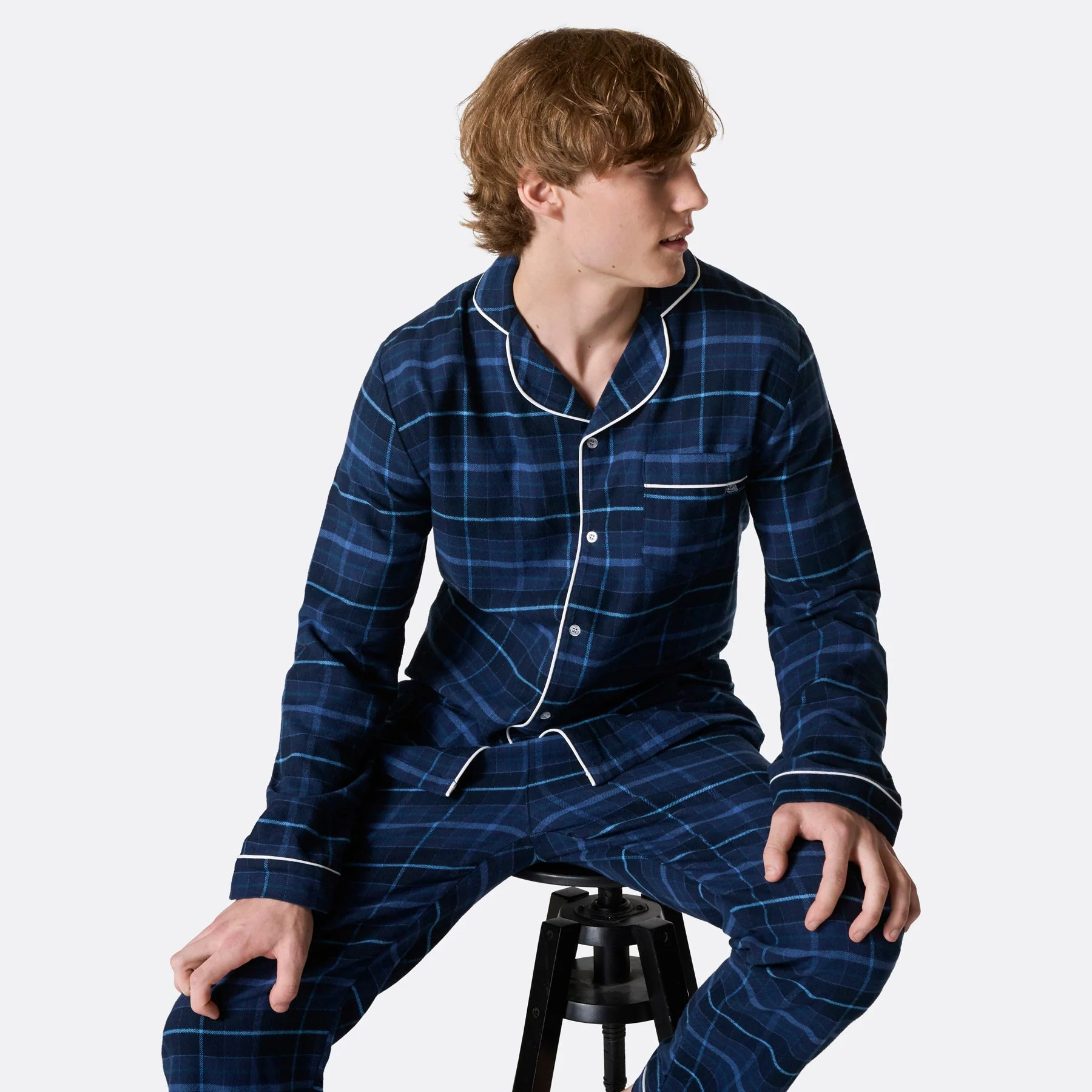 Blue Flannel Christmas Pyjamas Family - Image 9