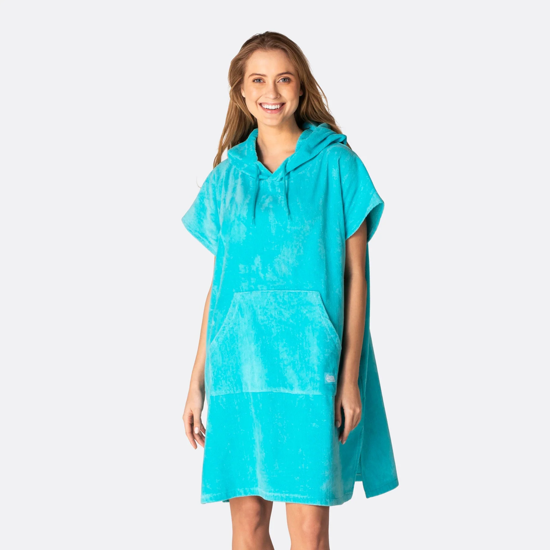 Coral Blue Towel Poncho - Image 5
