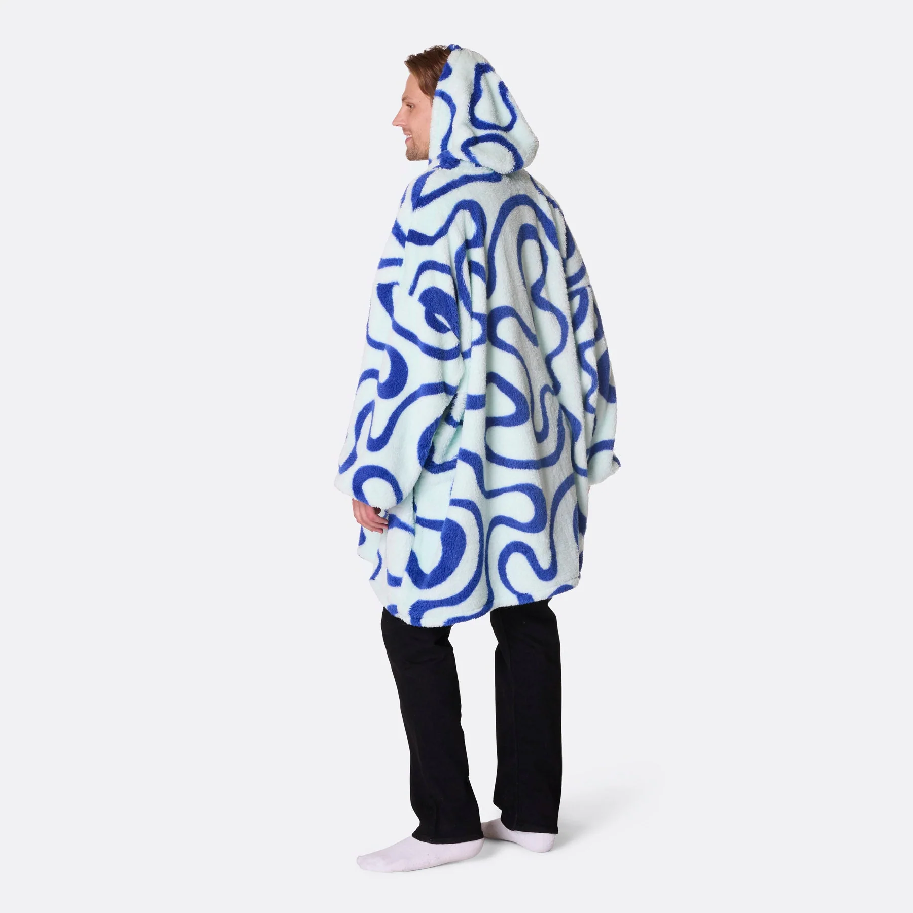Blue Wavy Teddy HappyHoodie - Image 8