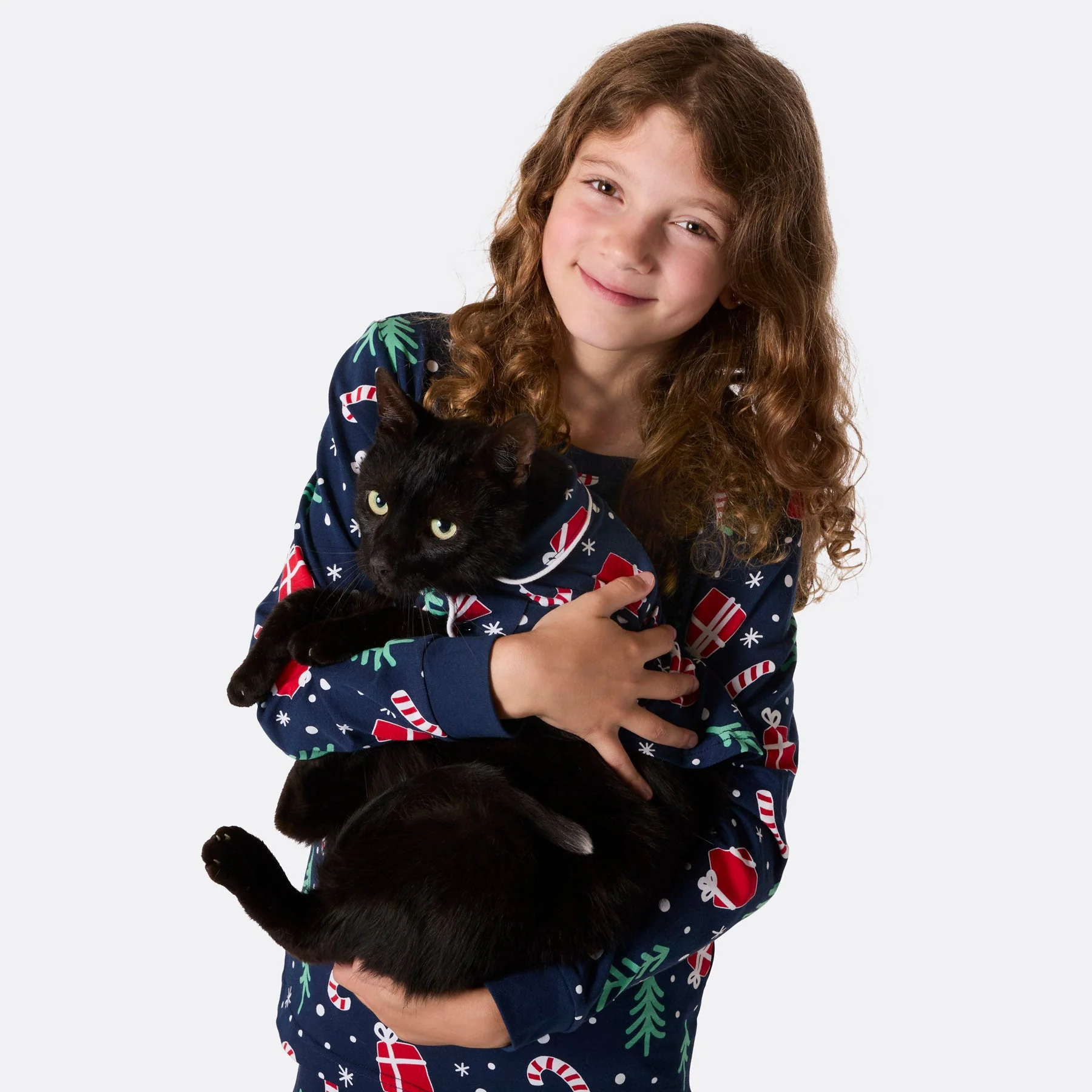 Cats' Blue Christmas Pattern Christmas Pyjamas - Image 3