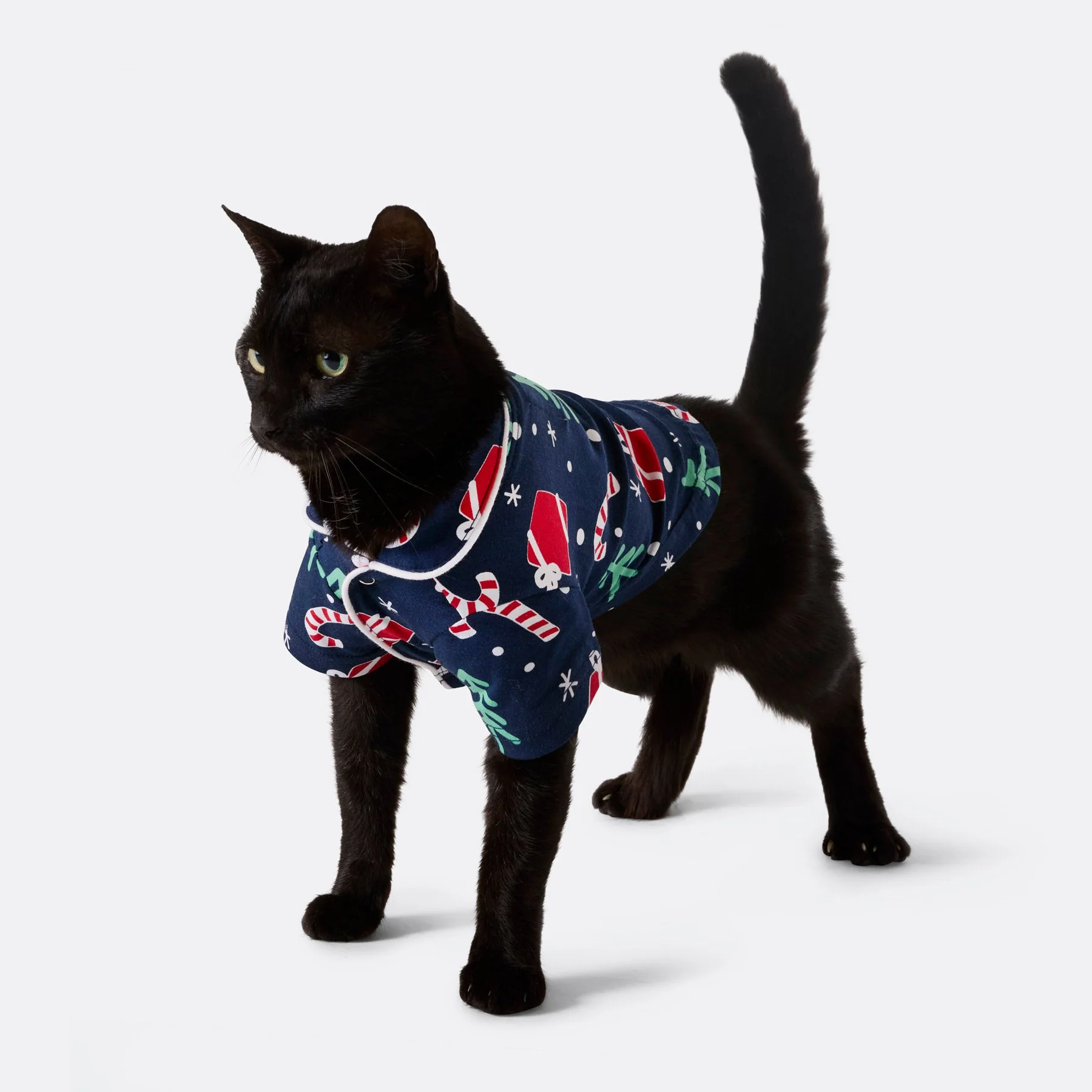 Cats' Blue Christmas Pattern Christmas Pyjamas - Image 4