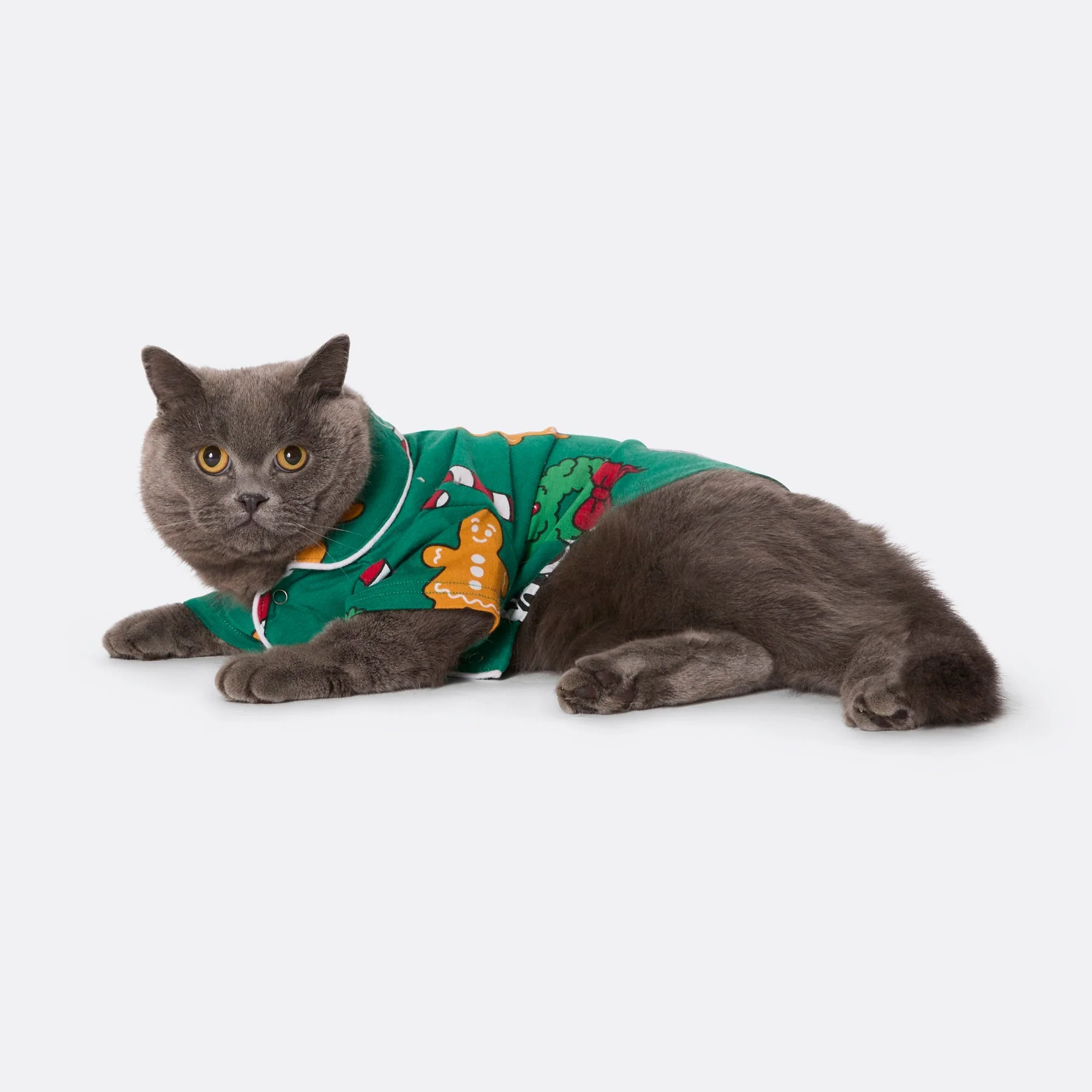 Cats' Green Hohoho Christmas Pyjamas - Image 2