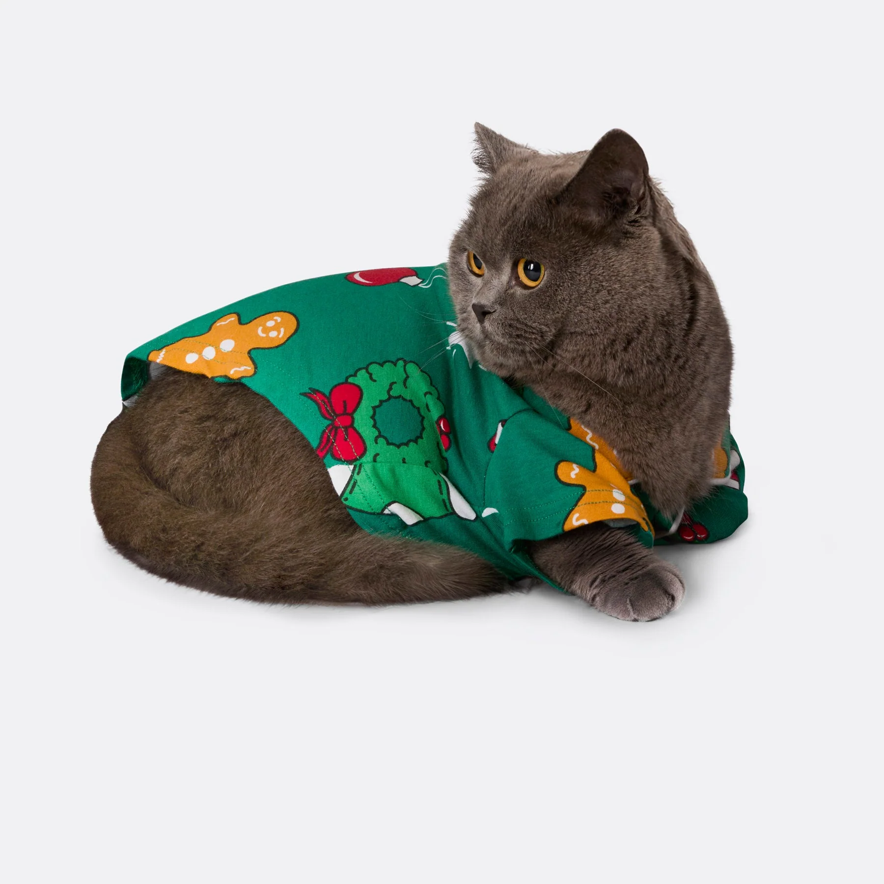 Cats' Green Hohoho Christmas Pyjamas - Image 3