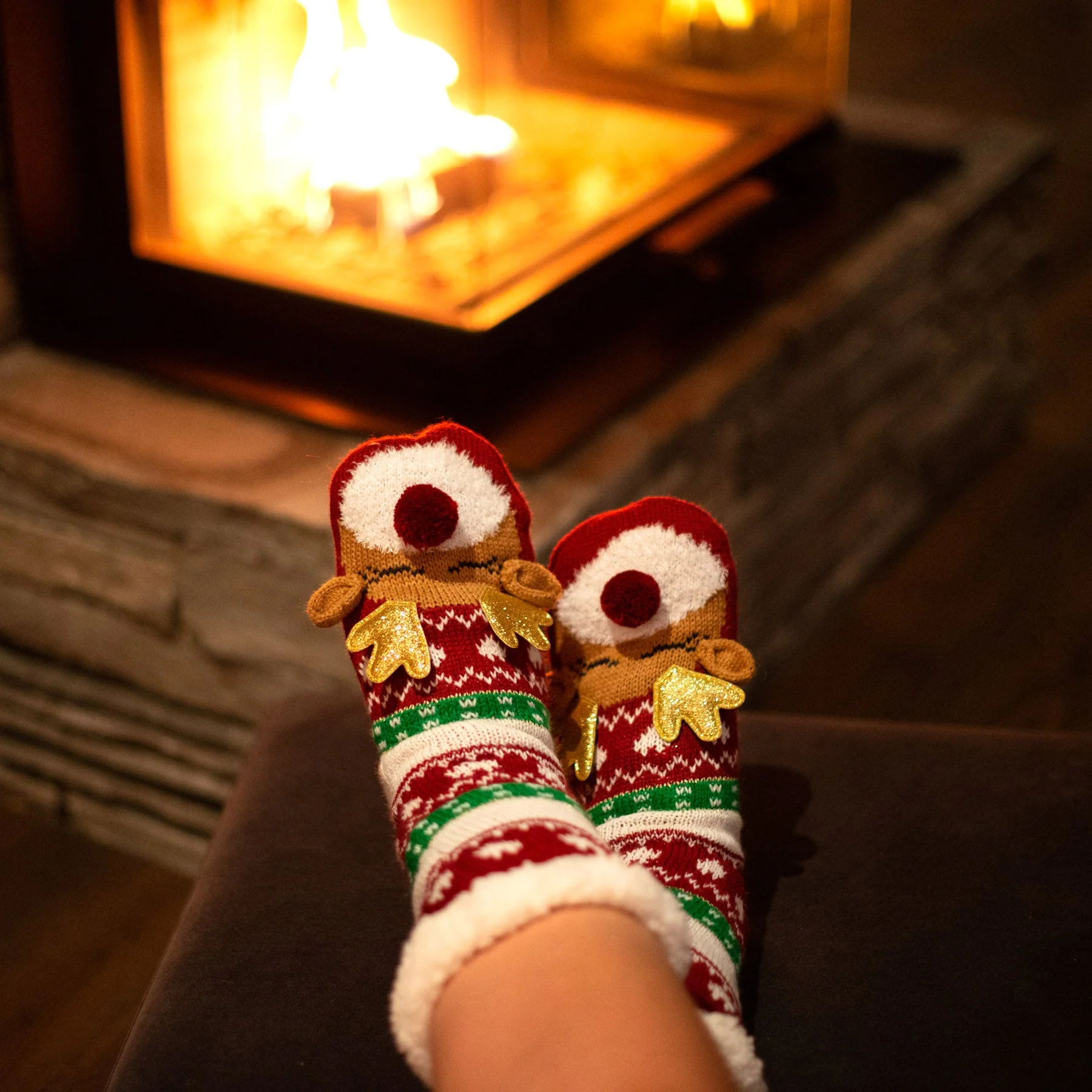 Reindeer Sherpa Socks - Image 3