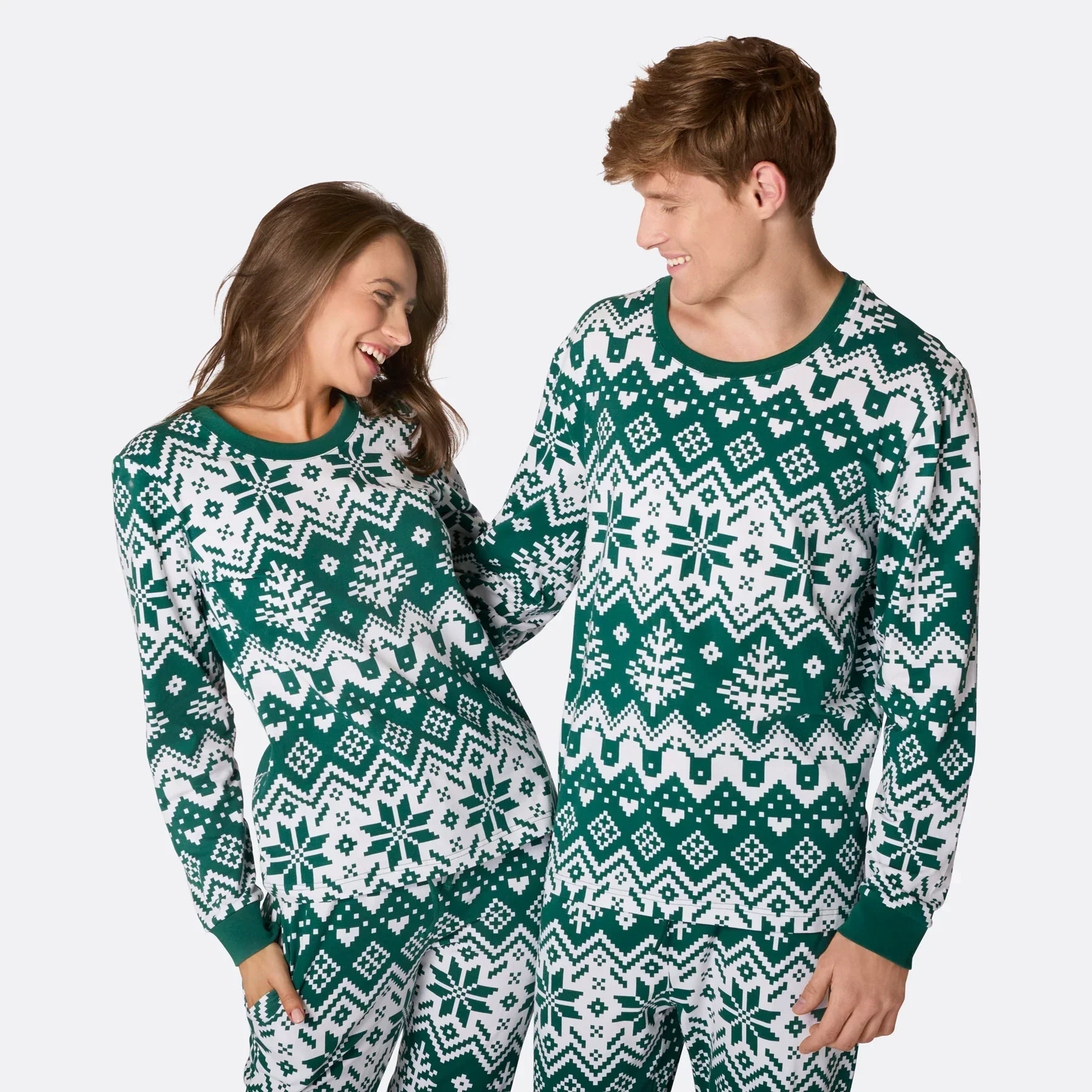 Green Christmas Knit Christmas Pyjamas Family - Image 2