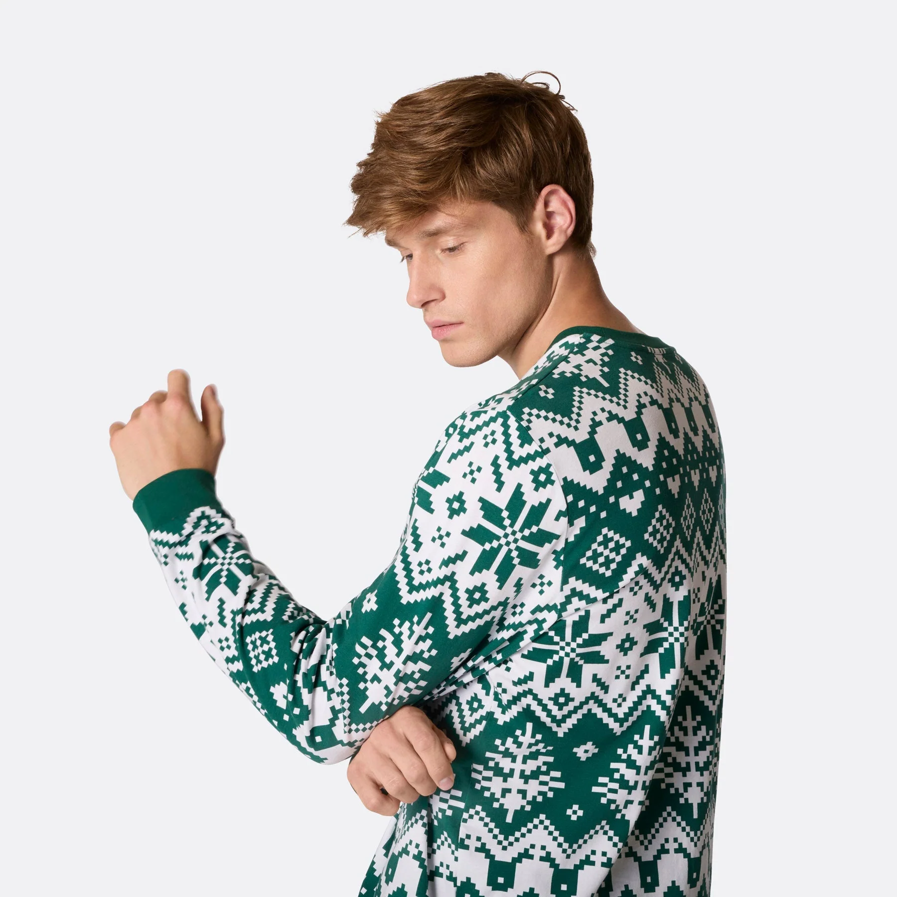 Green Christmas Knit Christmas Pyjamas Family - Image 4