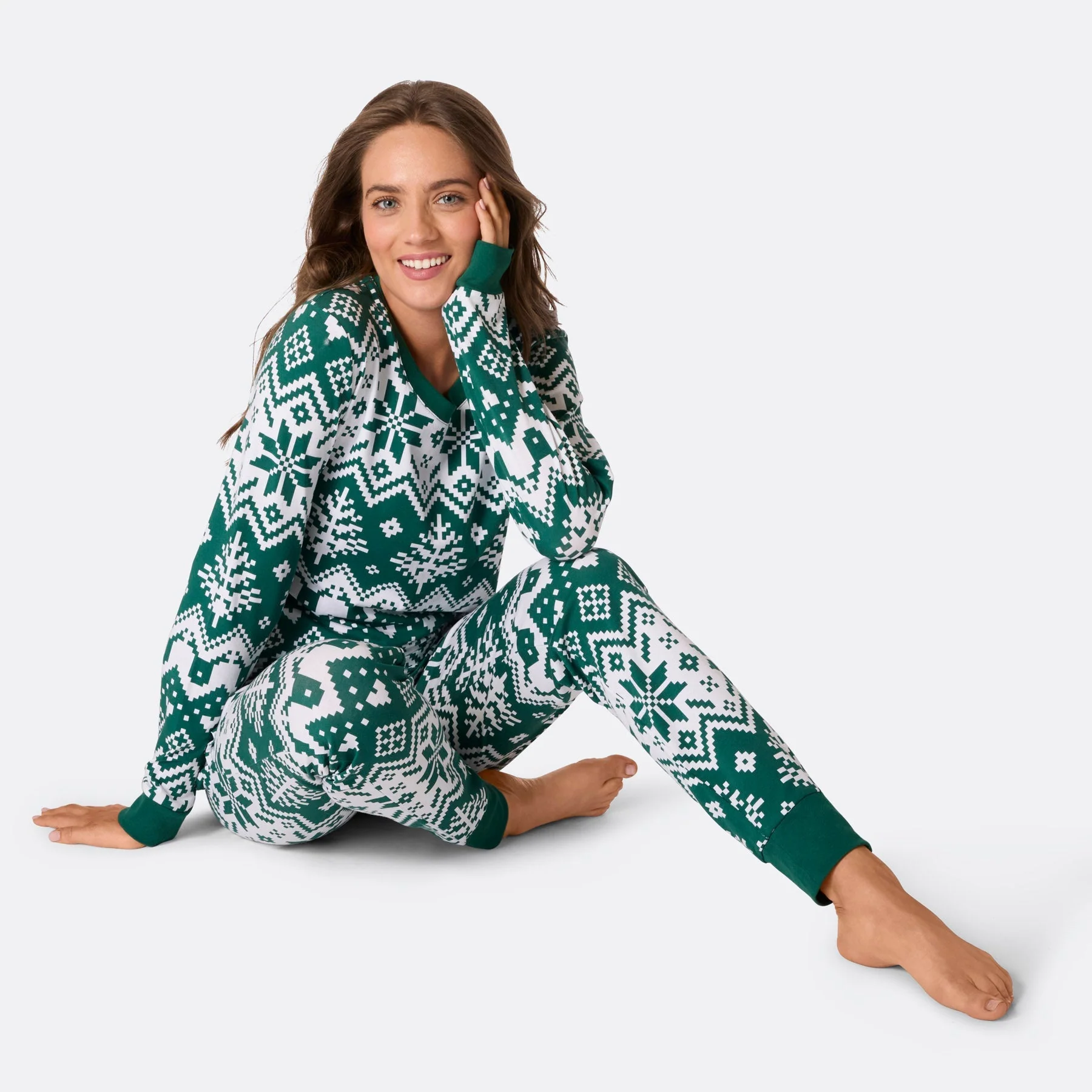 Green Christmas Knit Christmas Pyjamas Family - Image 7