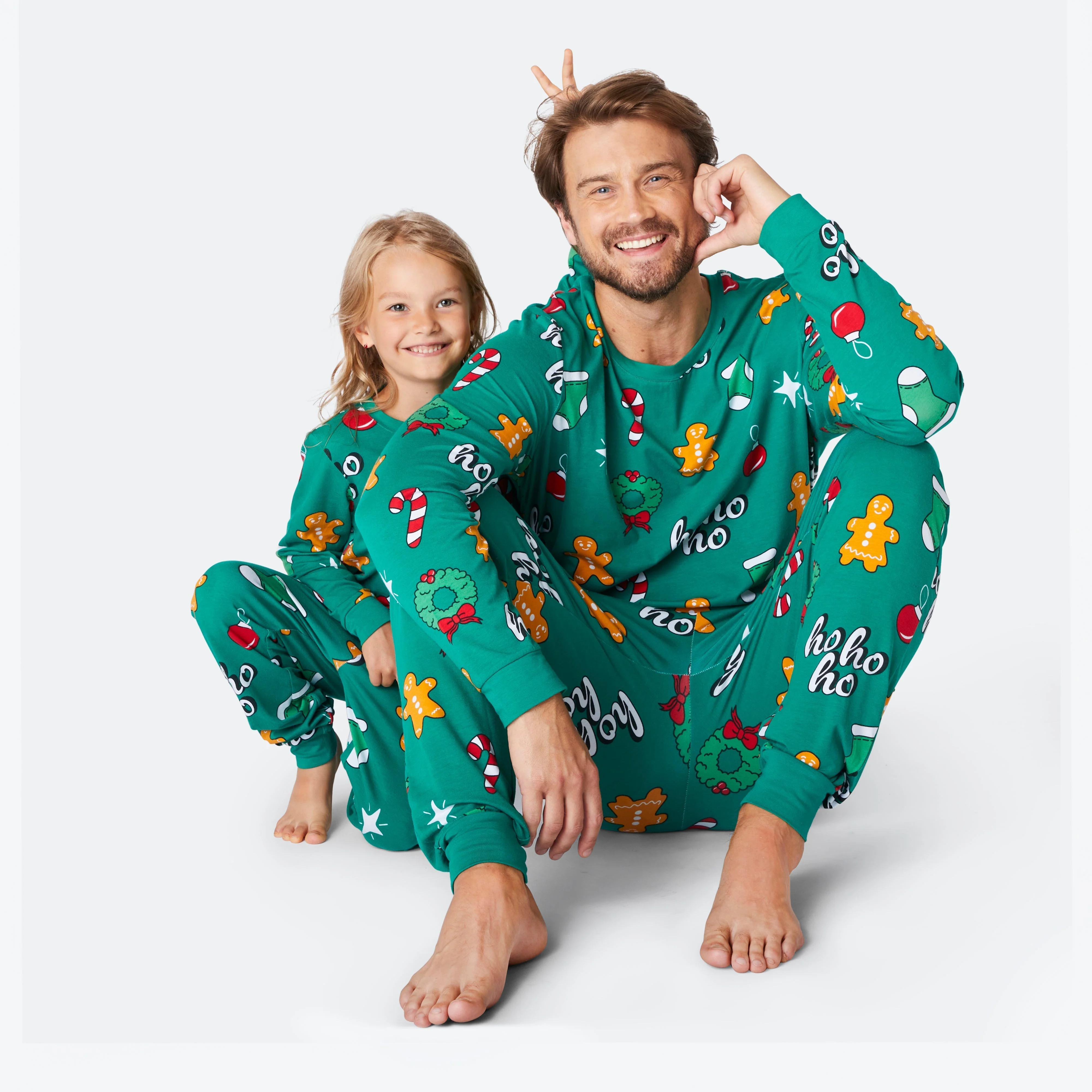 Green Hohoho Christmas Pyjamas Family - Image 12
