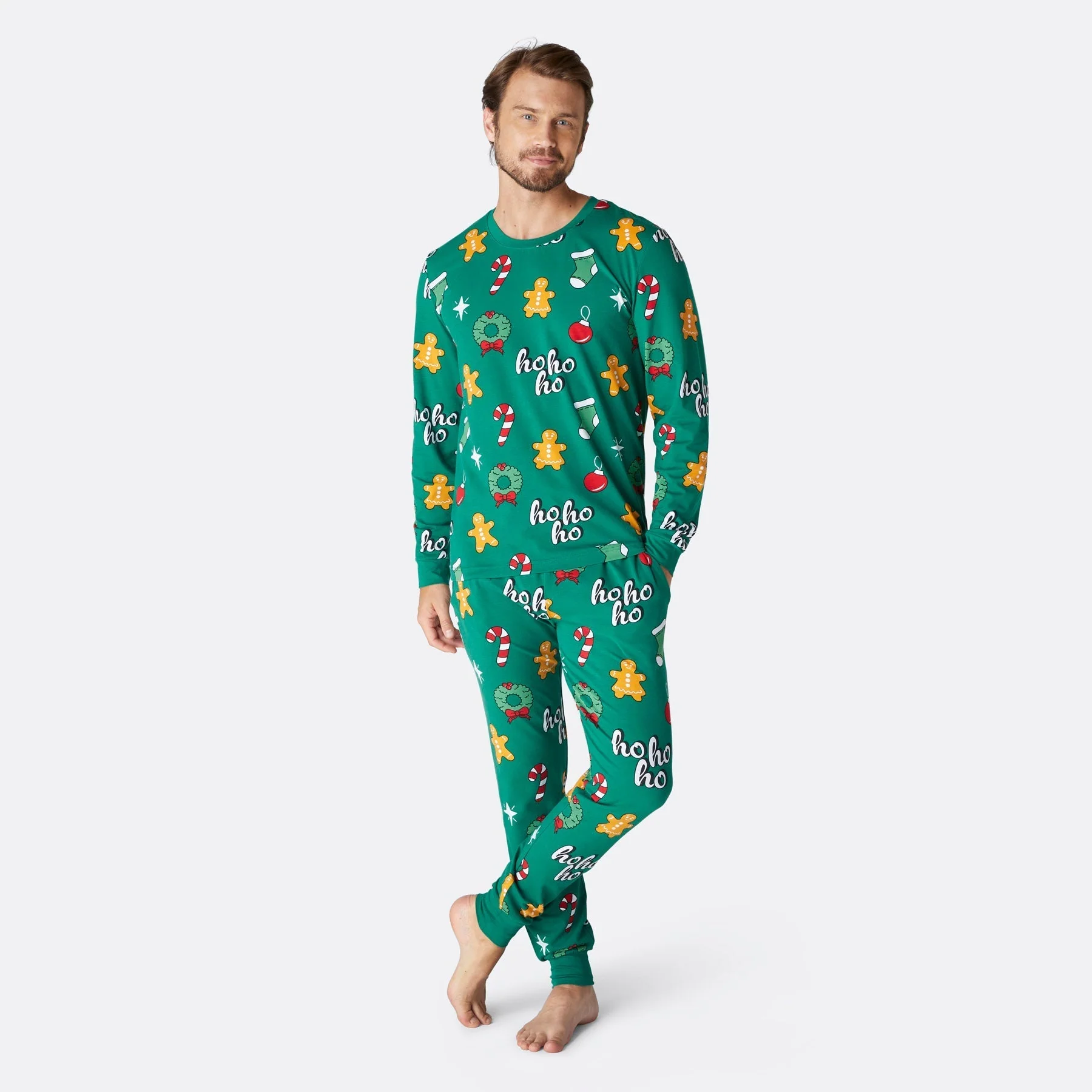 Green Hohoho Christmas Pyjamas Family - Image 4