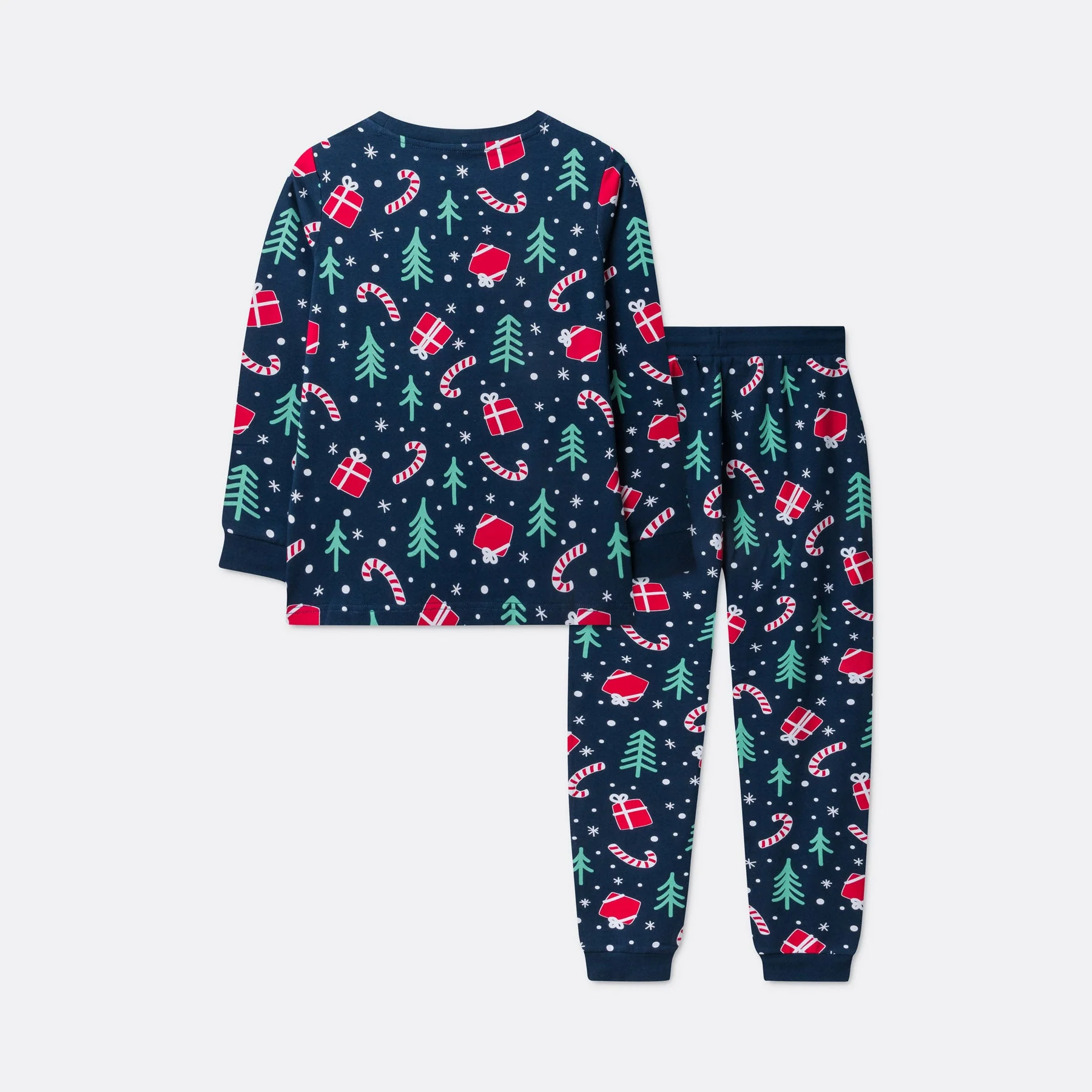 Kids' Blue Christmas Pattern Christmas Pyjamas - Image 7