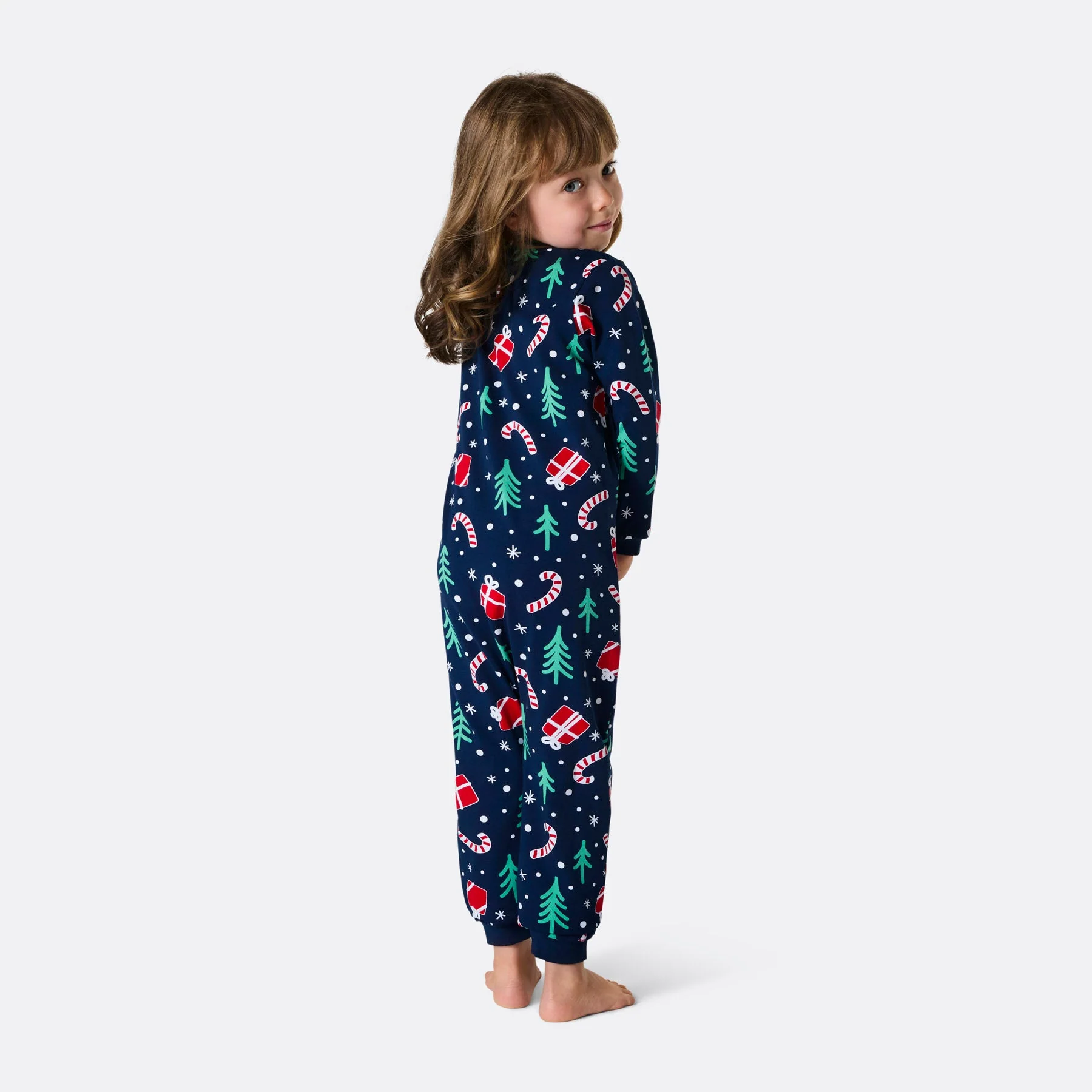 Kids' Blue Christmas Pattern Overall Christmas Pyjamas - Image 3