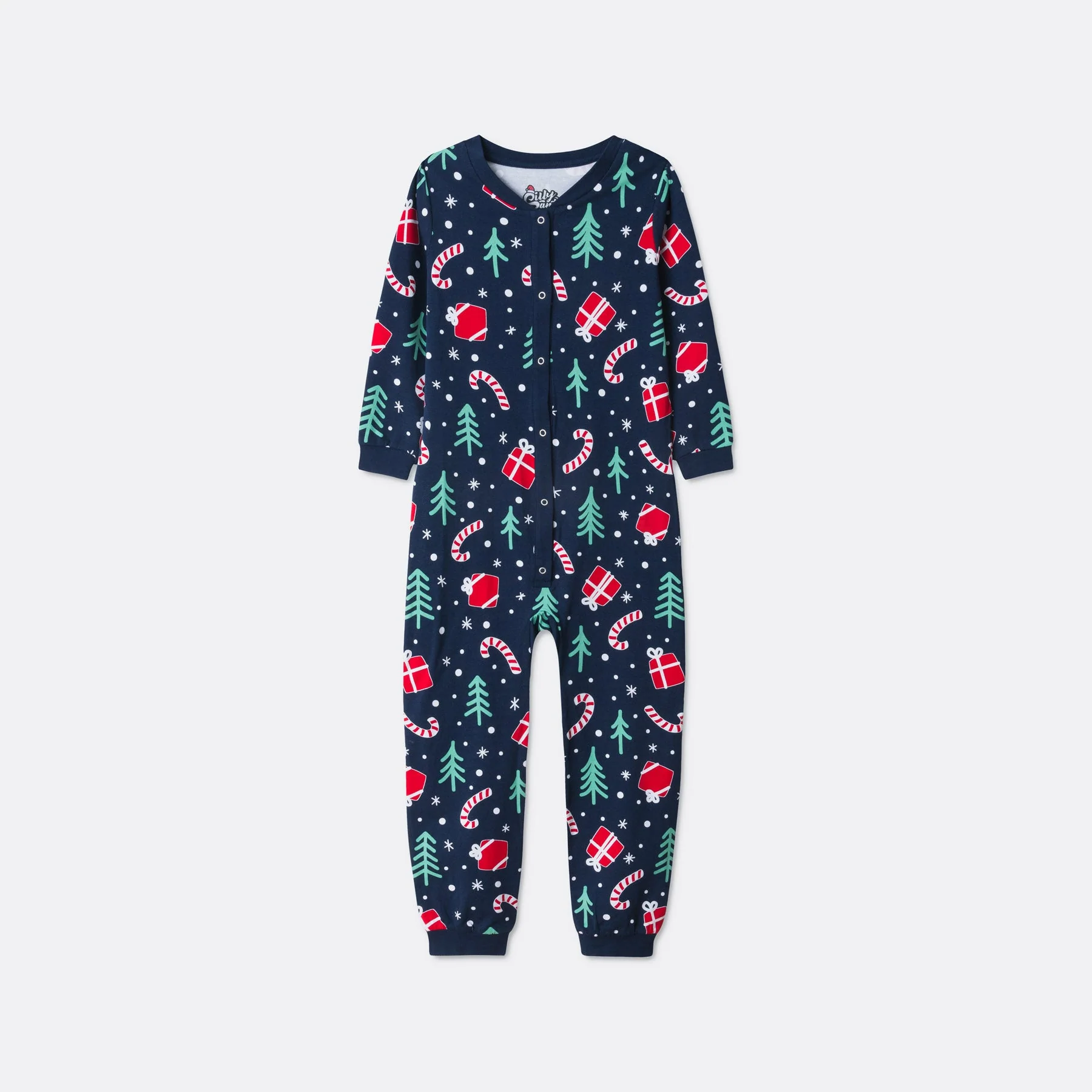 Kids' Blue Christmas Pattern Overall Christmas Pyjamas - Image 4