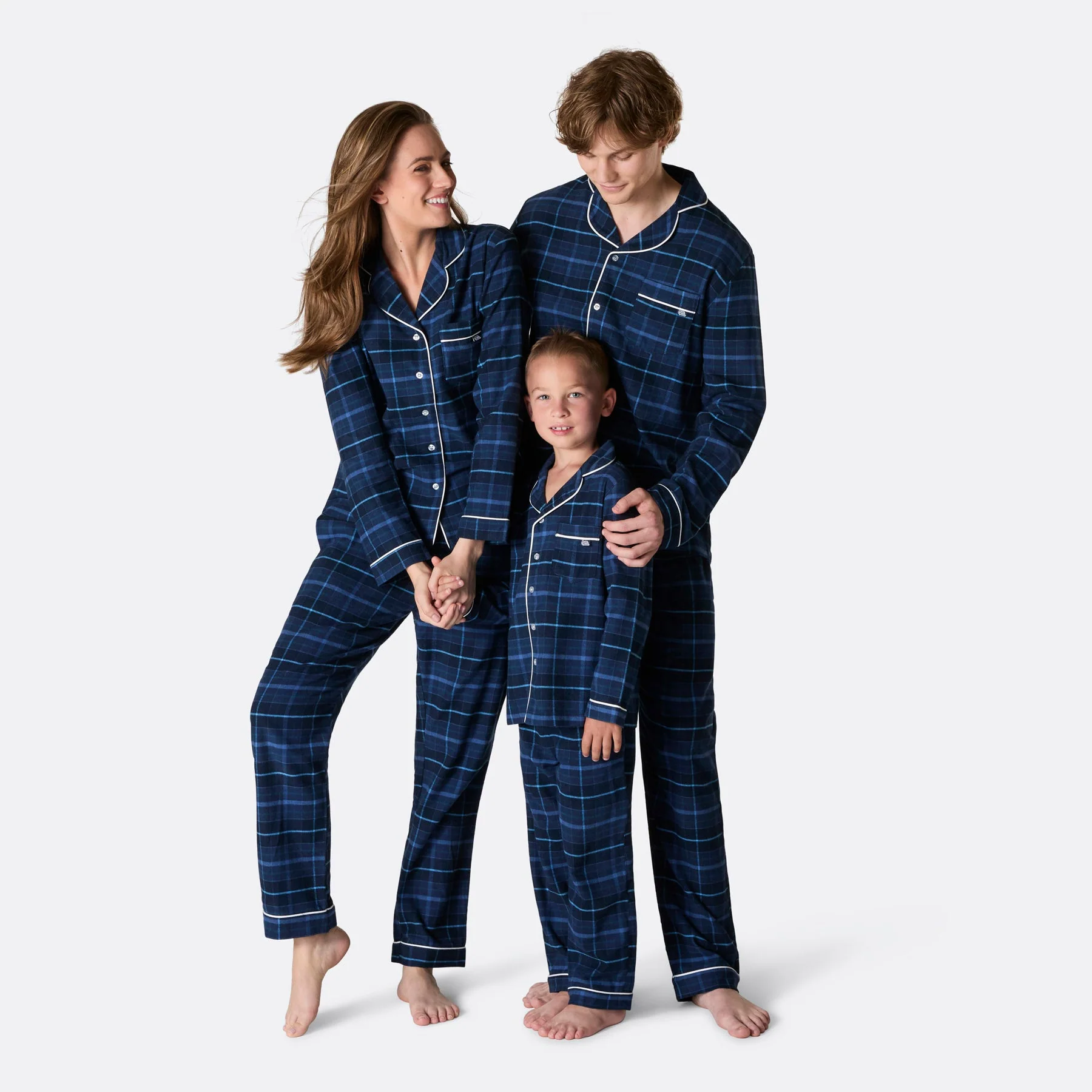 Kids' Blue Flannel Christmas Pyjamas - Image 3