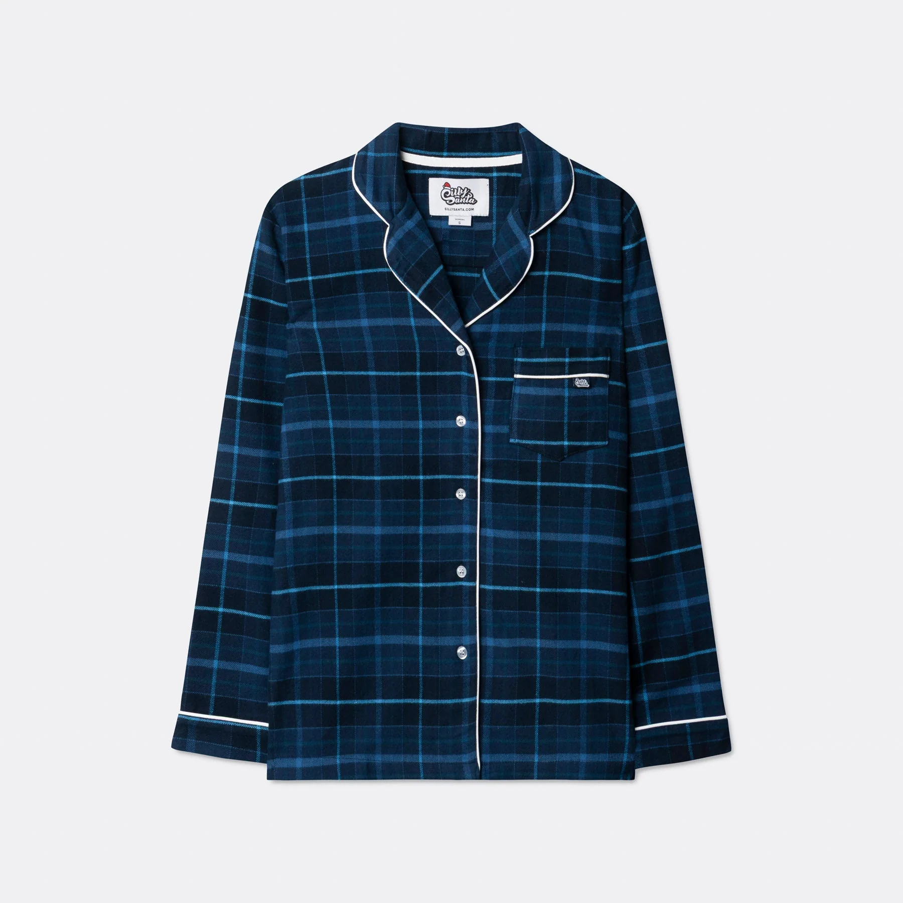 Kids' Blue Flannel Christmas Pyjamas - Image 4