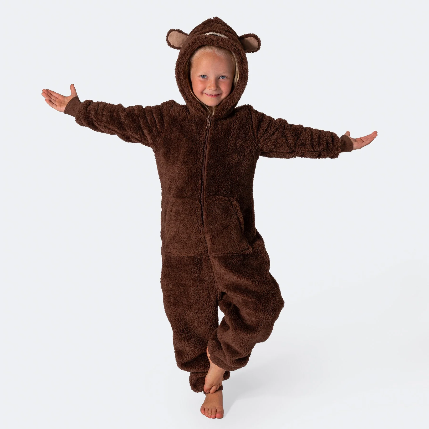Kids' Brown Teddy Bear Onesie - Image 4