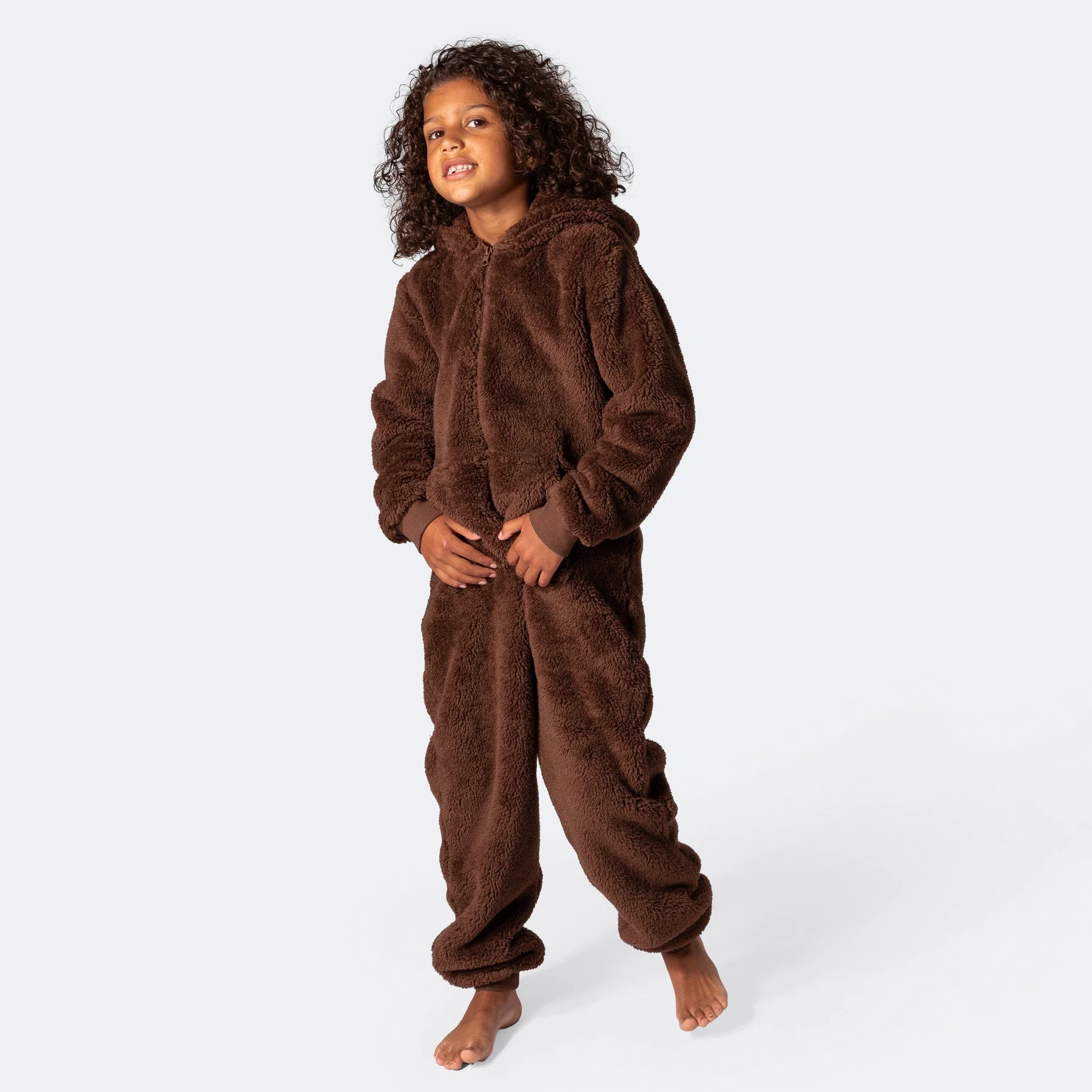 Kids' Brown Teddy Bear Onesie - Image 5