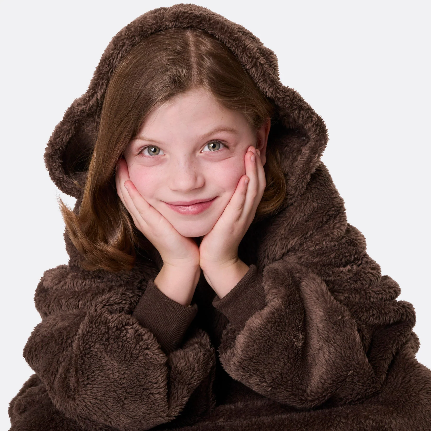 Kids' Brown Teddy HappyHoodie - Image 2
