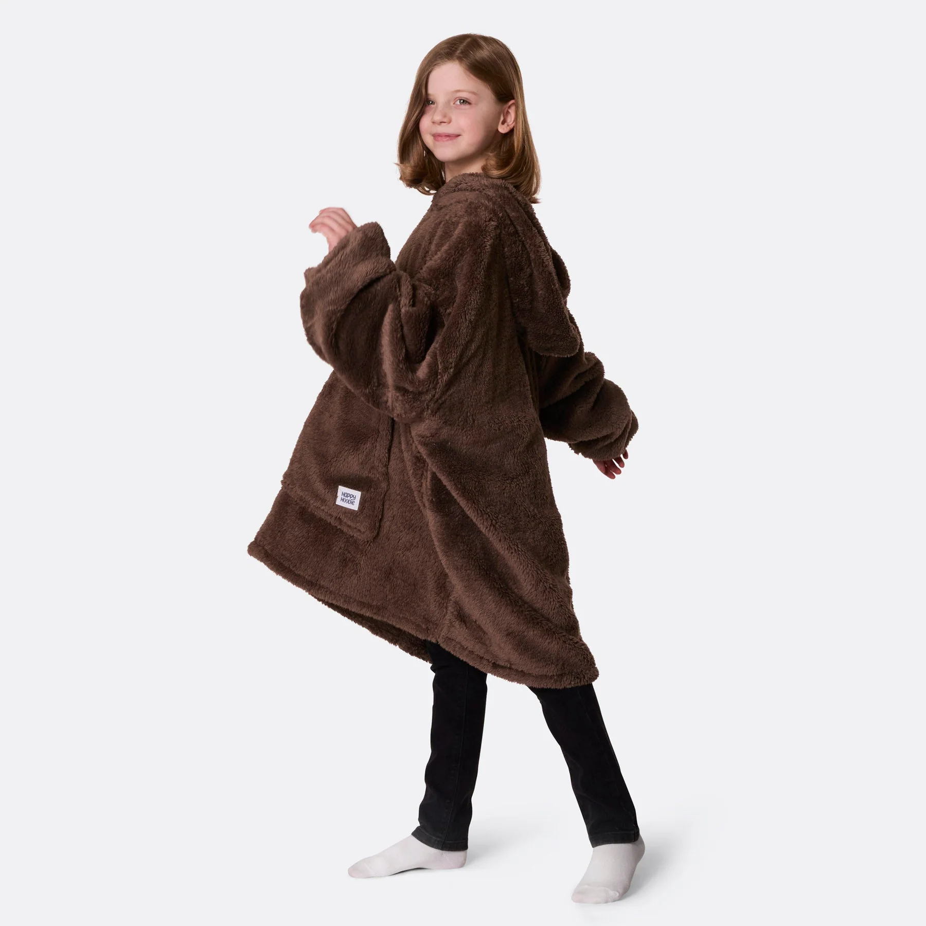 Kids' Brown Teddy HappyHoodie - Image 3