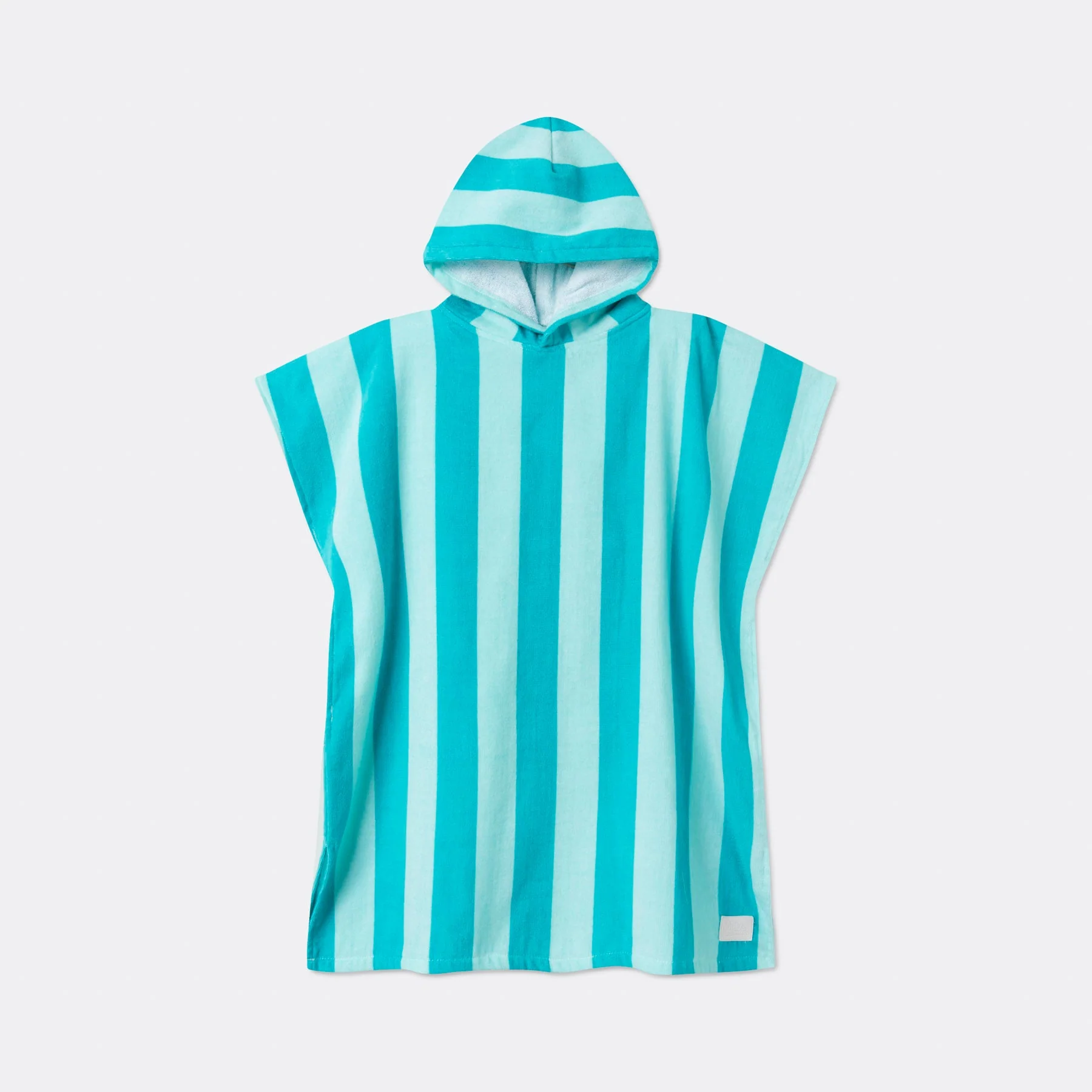 Kids' Coral Striped Towel Poncho - Image 4
