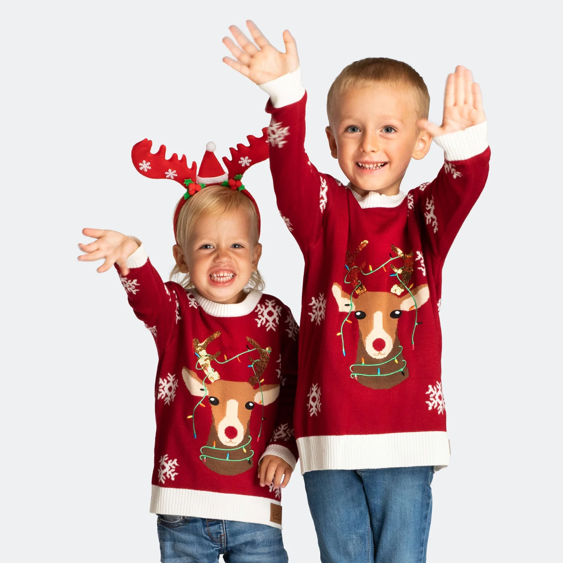 Kids' Cute Reindeer Christmas Sweater - Image 3