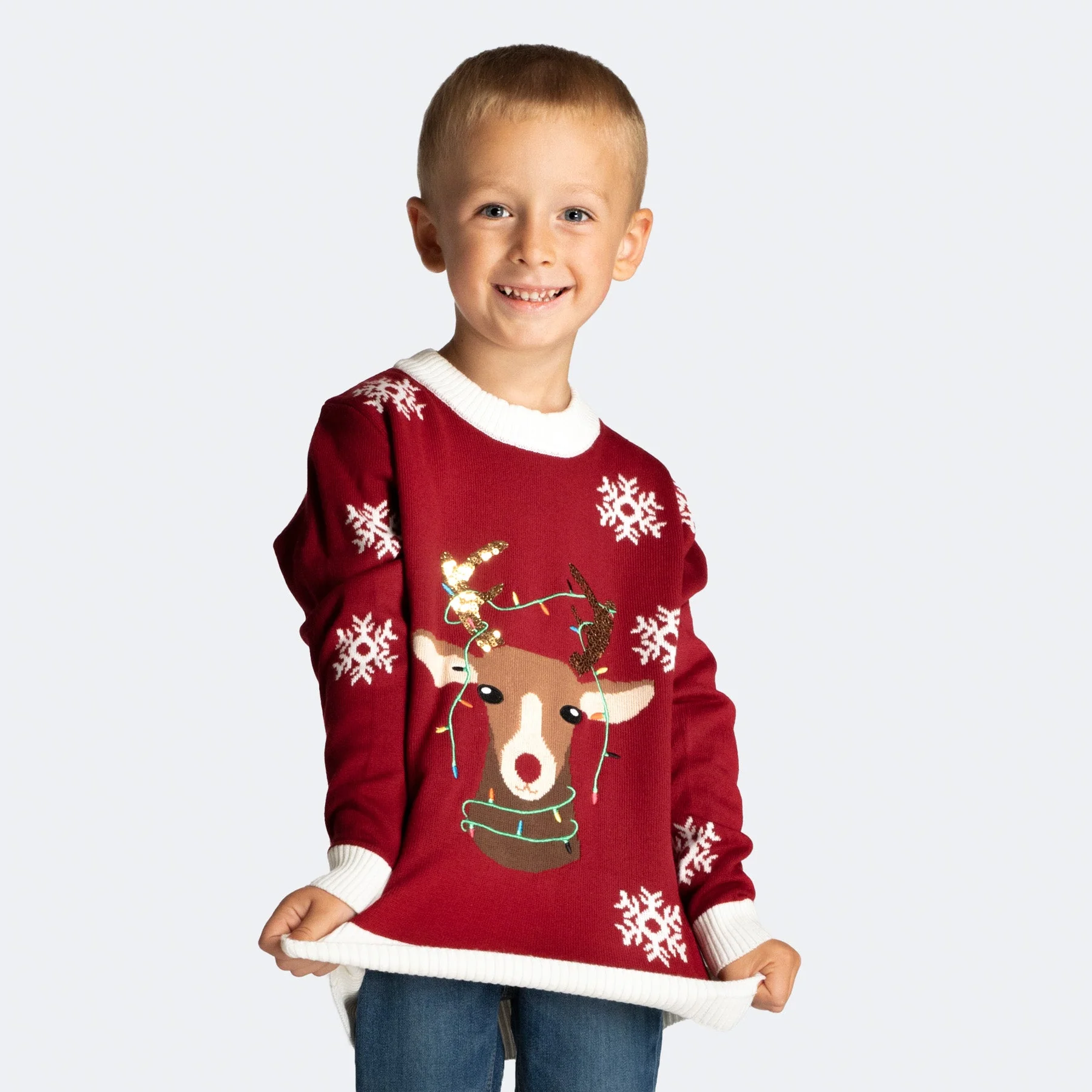 Kids' Cute Reindeer Christmas Sweater - Image 4