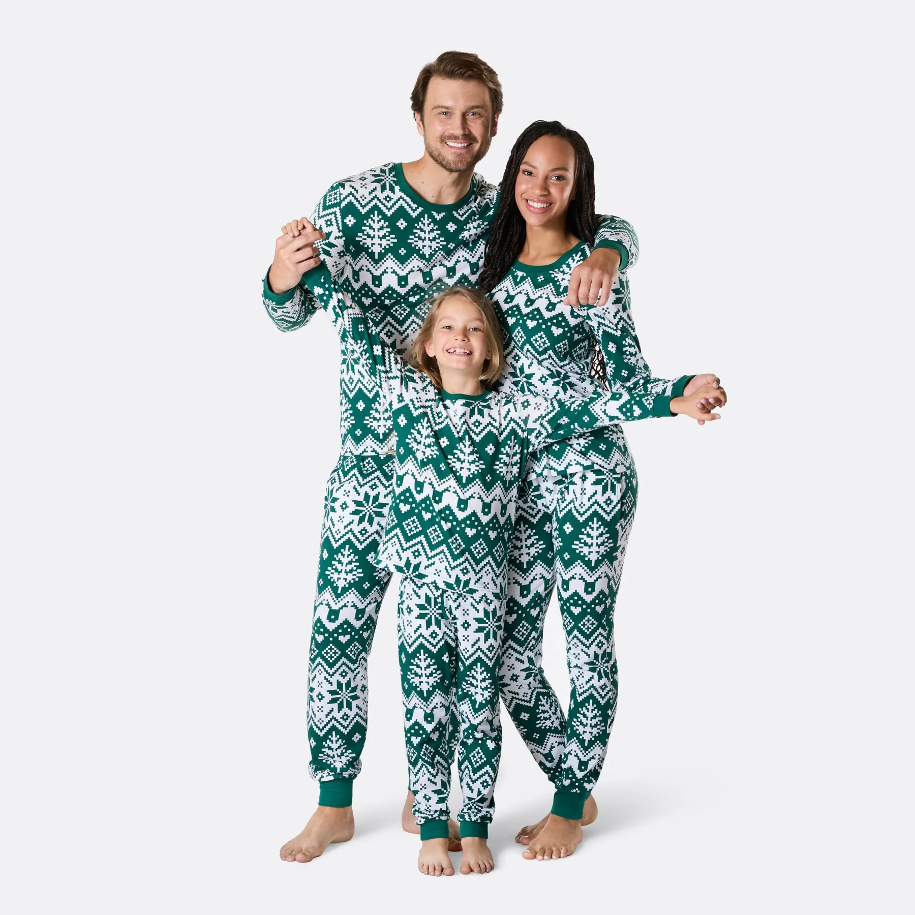 Kids' Green Christmas Knit Christmas Pyjamas - Image 3