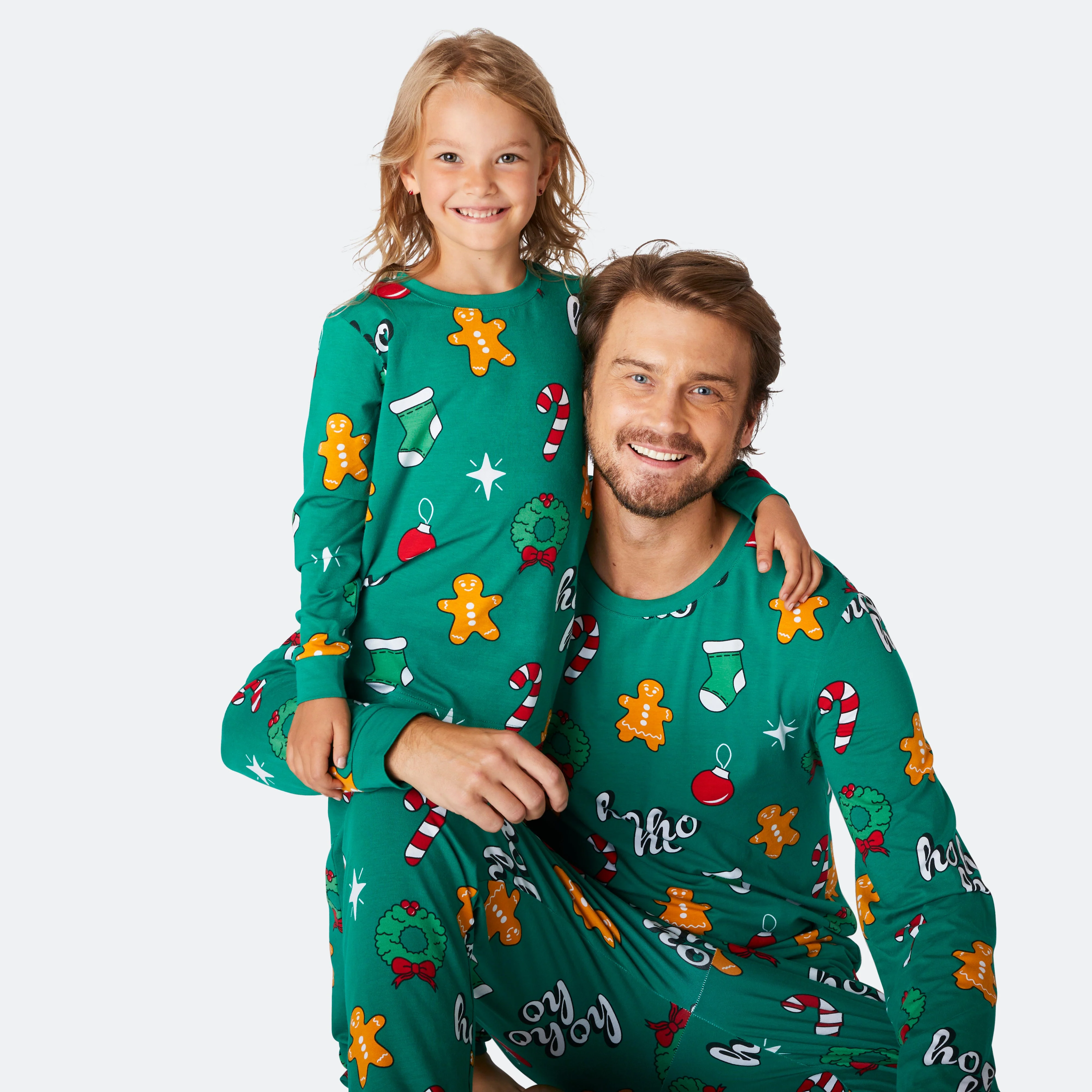 Kids' Green Hohoho Christmas Pyjamas - Image 4