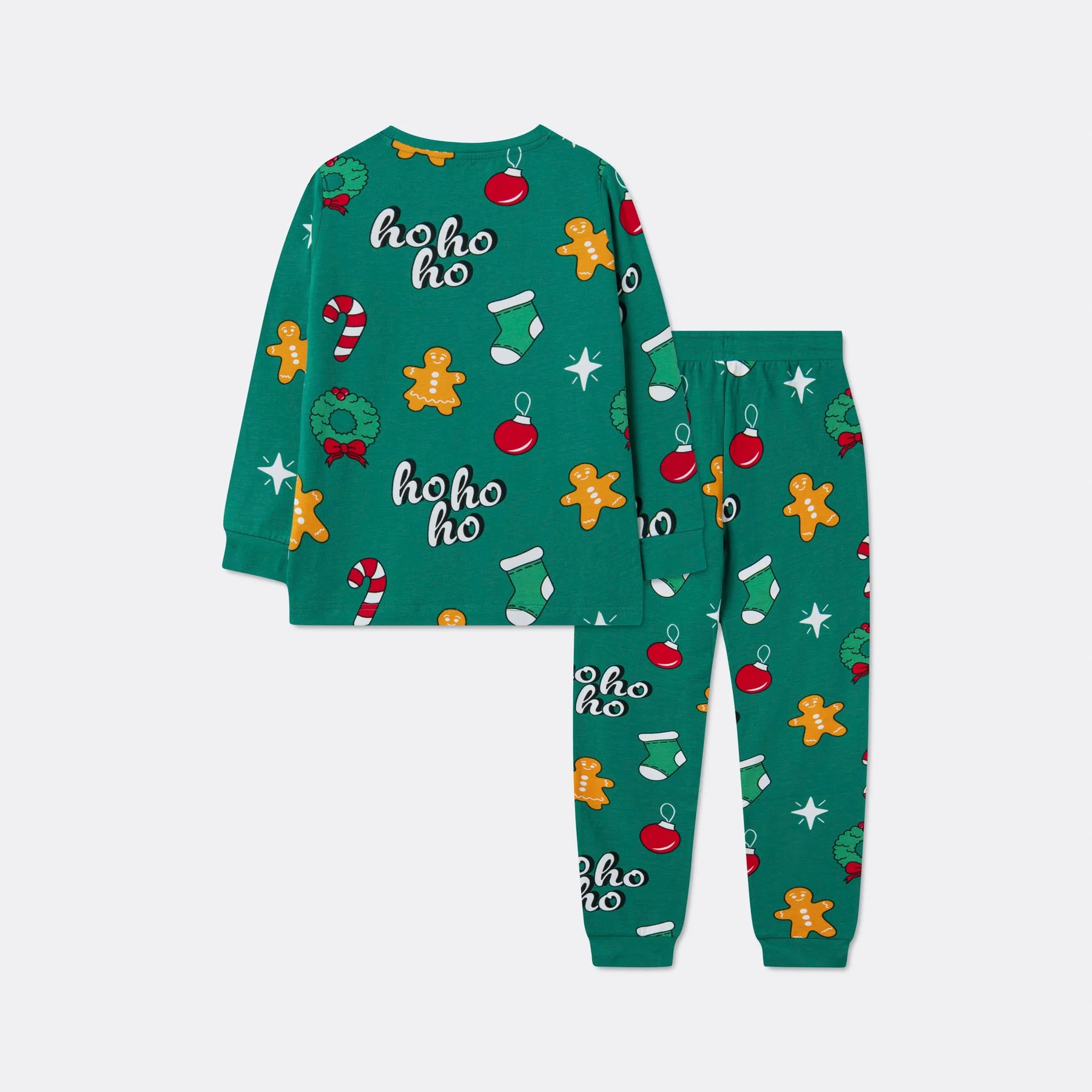 Kids' Green Hohoho Christmas Pyjamas - Image 6