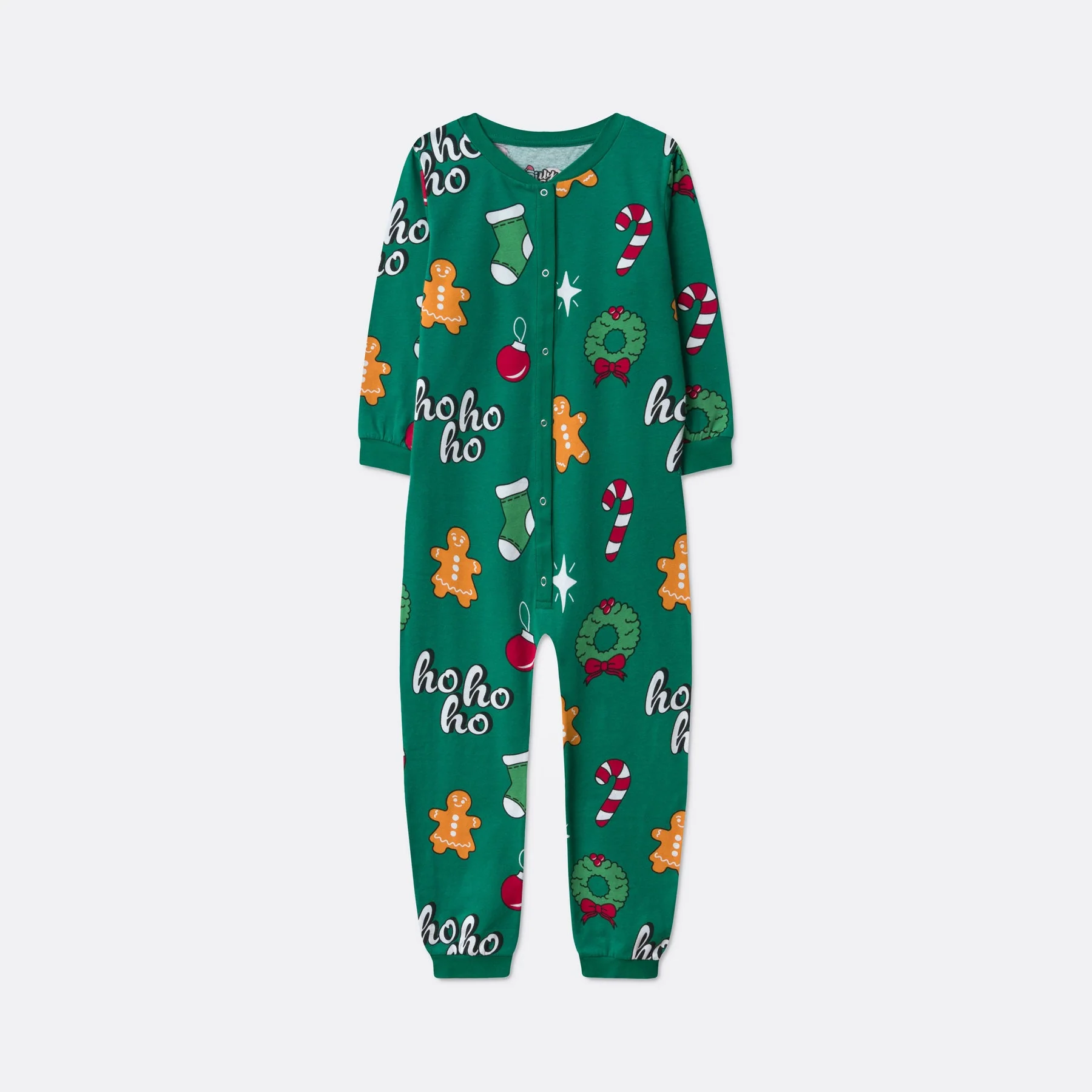 Kids' Green Hohoho Overall Christmas Pyjamas - Image 3