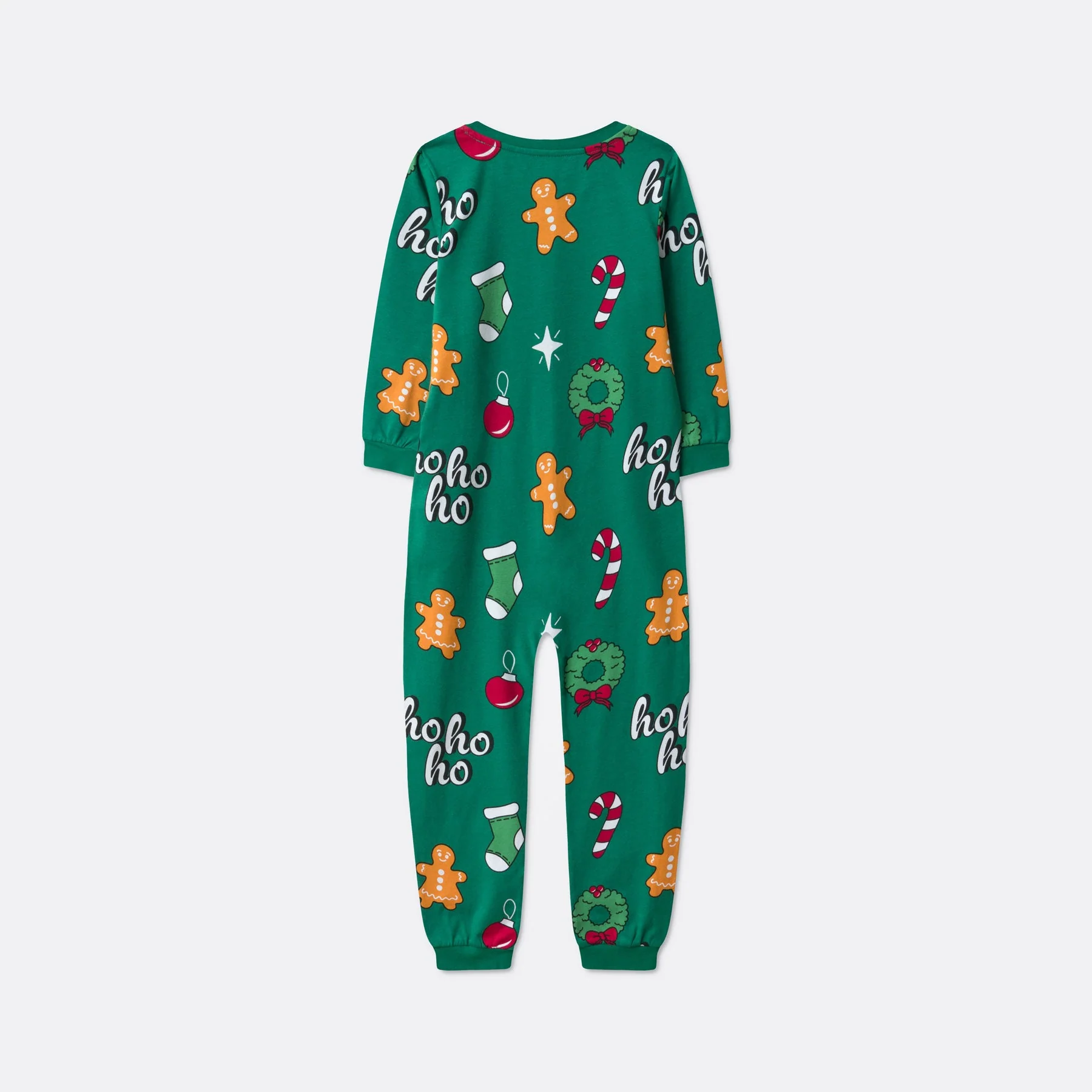 Kids' Green Hohoho Overall Christmas Pyjamas - Image 4
