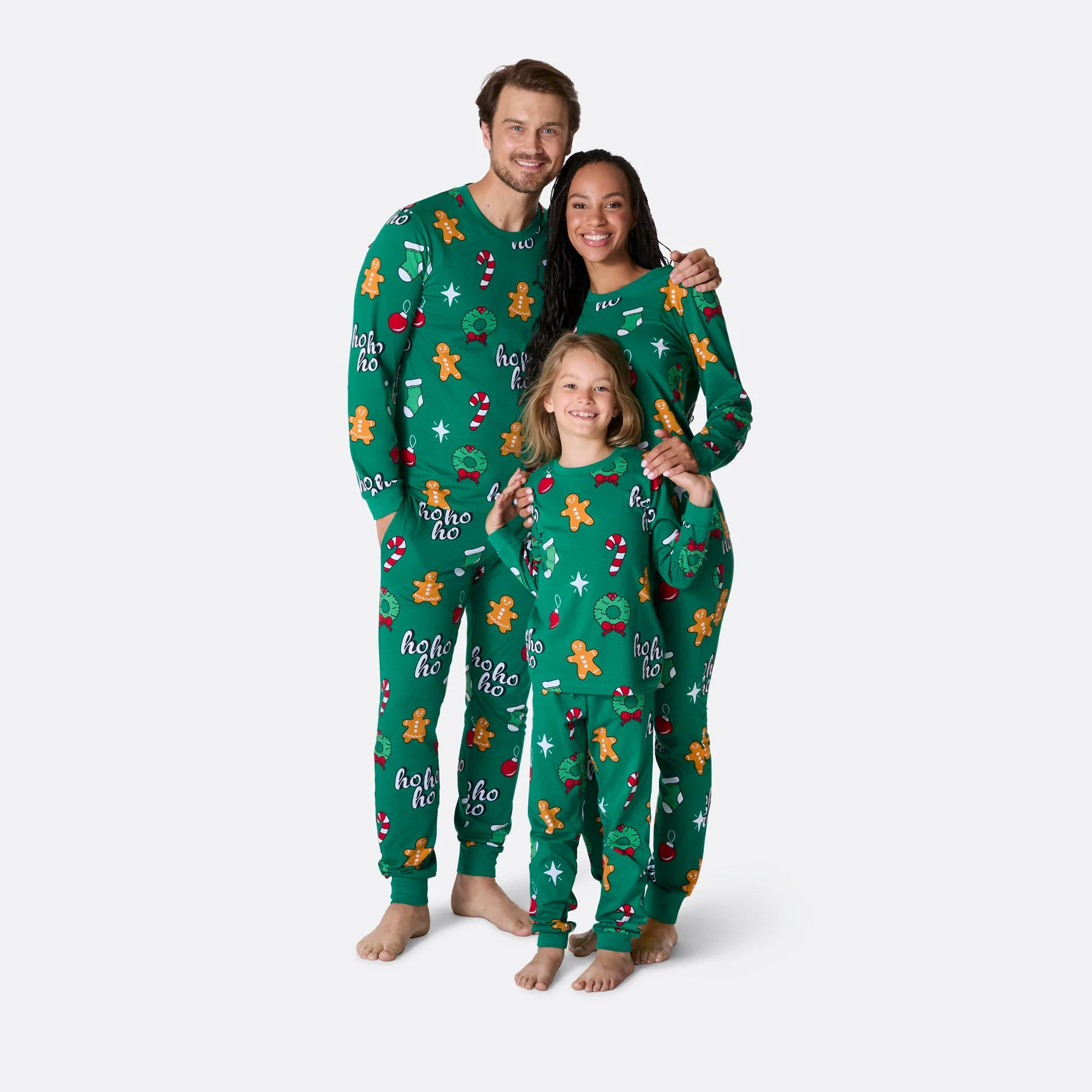 Kids' Green Hohoho Overall Christmas Pyjamas - Image 7