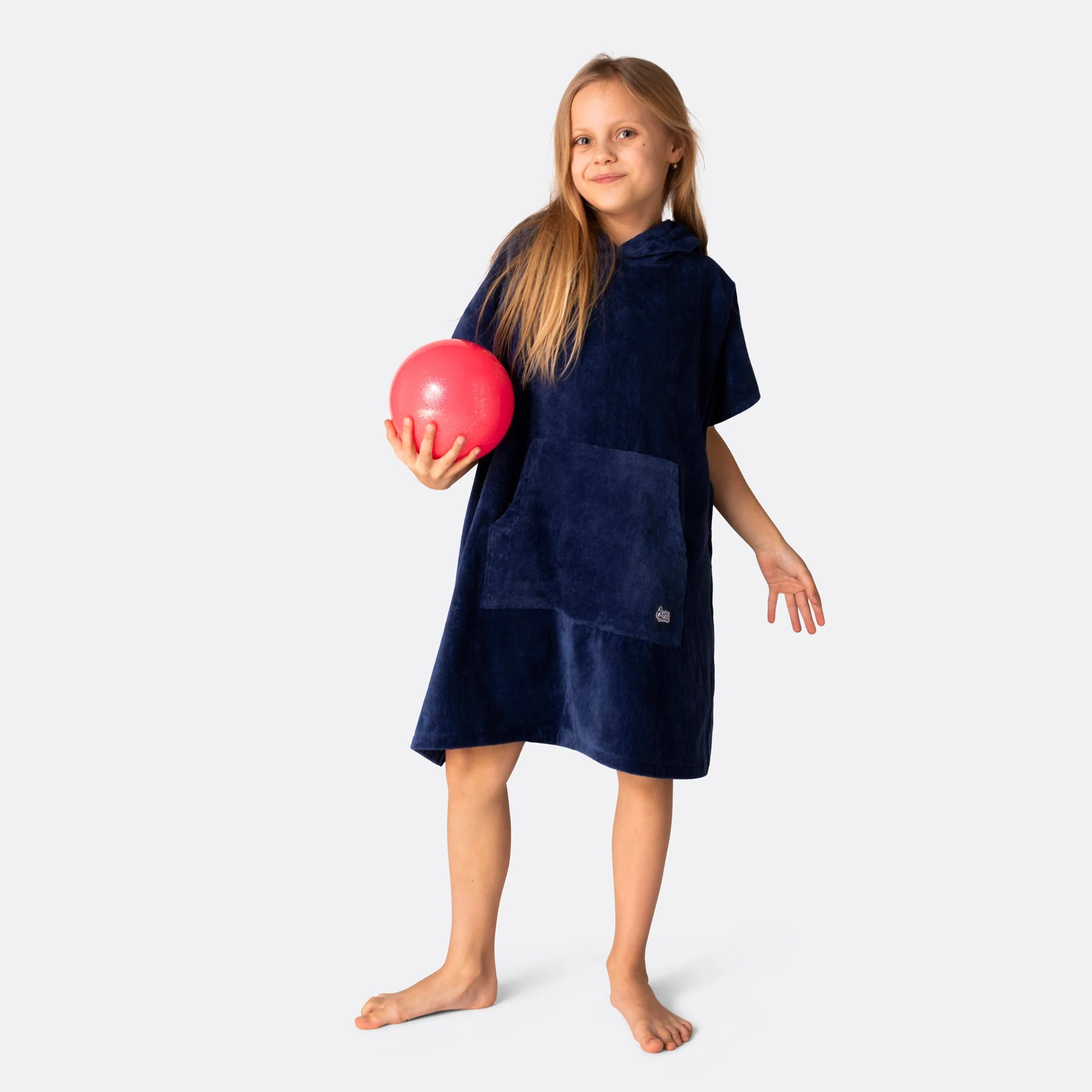 Kids' Navy Towel Poncho - Image 10