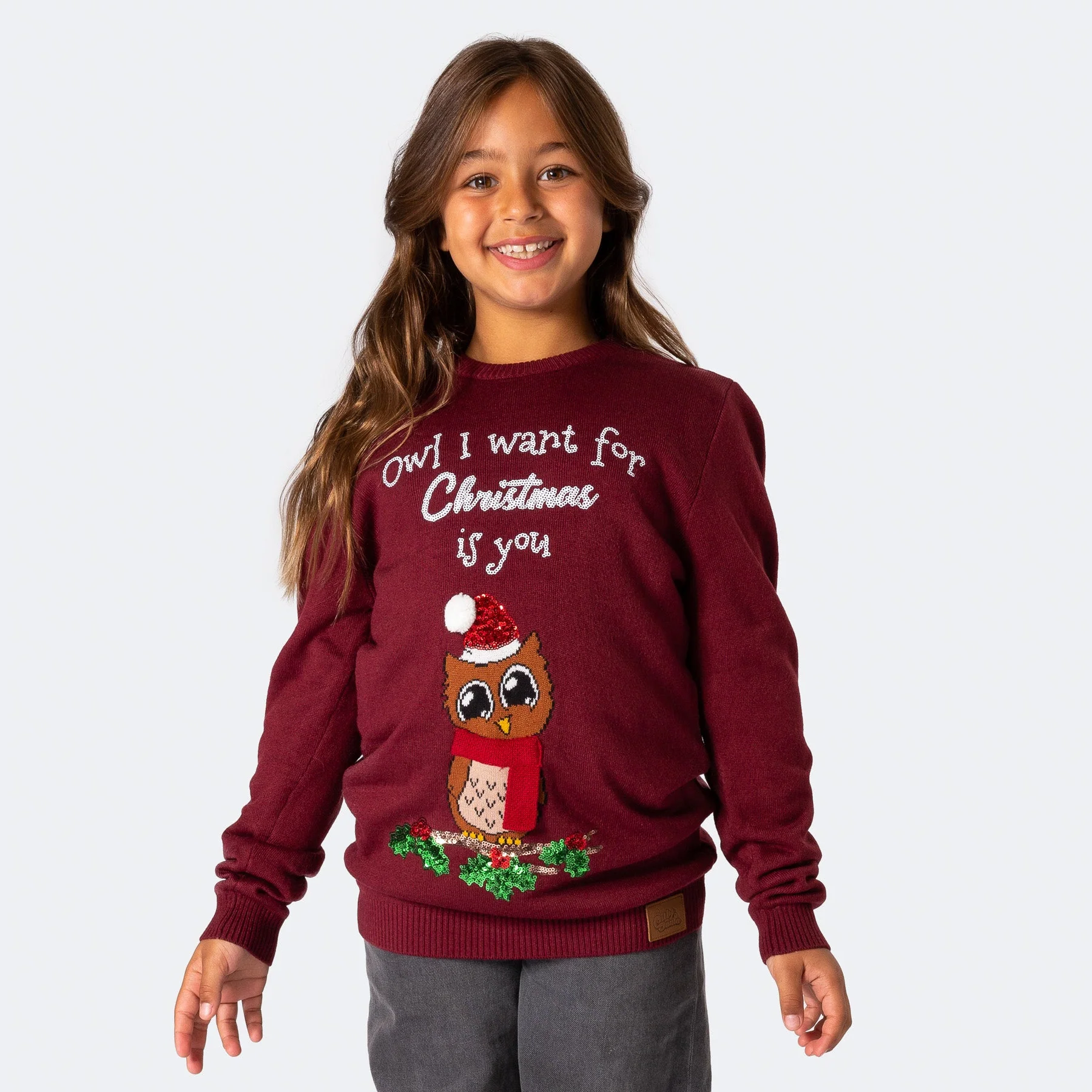 Kids' Owl I Want Christmas Sweater
