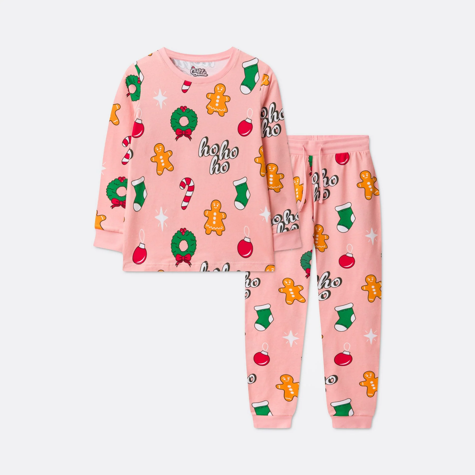 Kids' Pink Hohoho Christmas Pyjamas - Image 4
