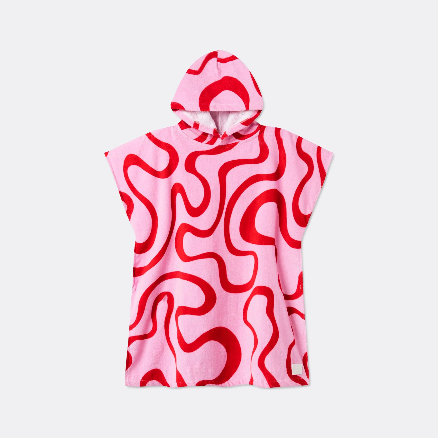 Kids' Pink Wavy Towel Poncho - Image 4