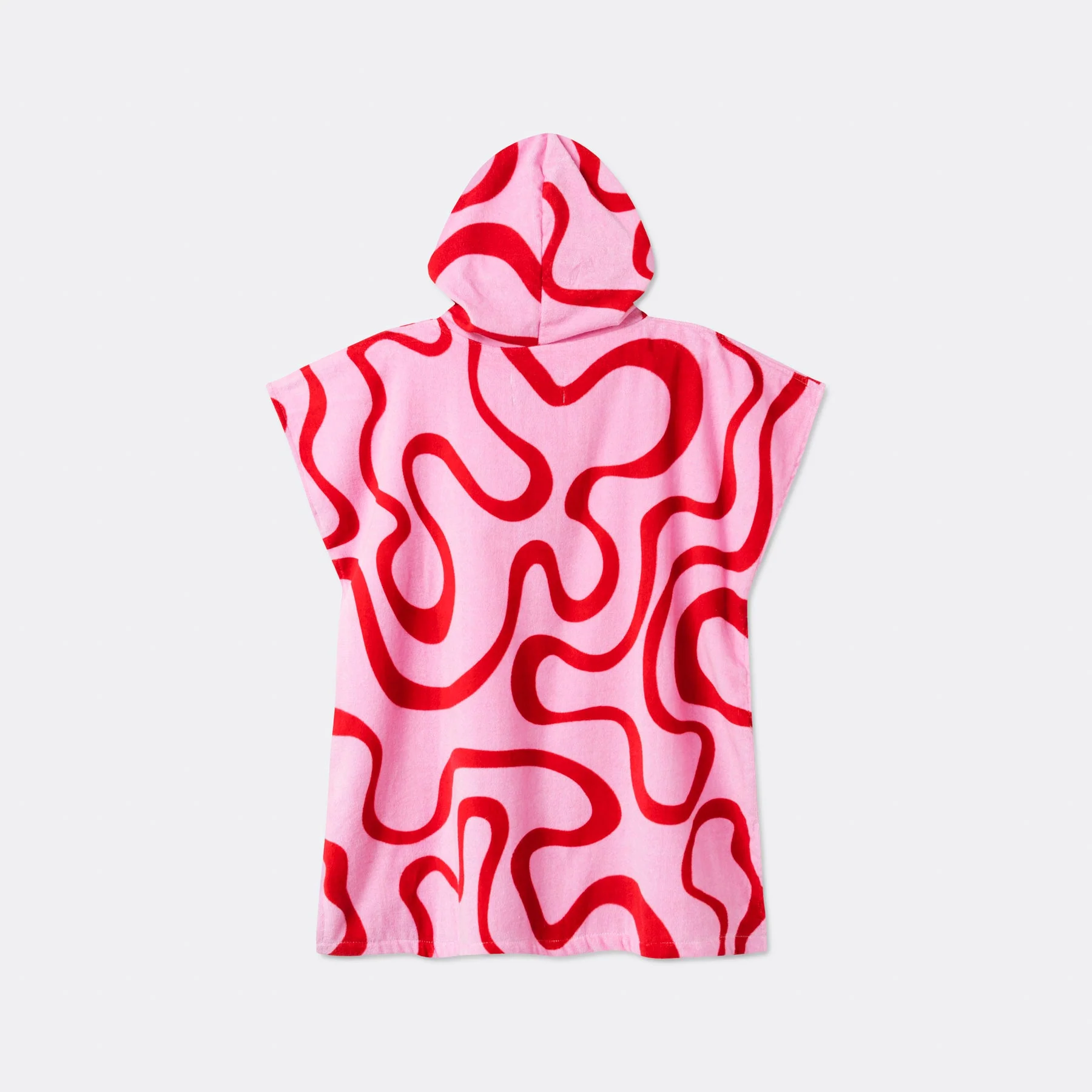 Kids' Pink Wavy Towel Poncho - Image 5