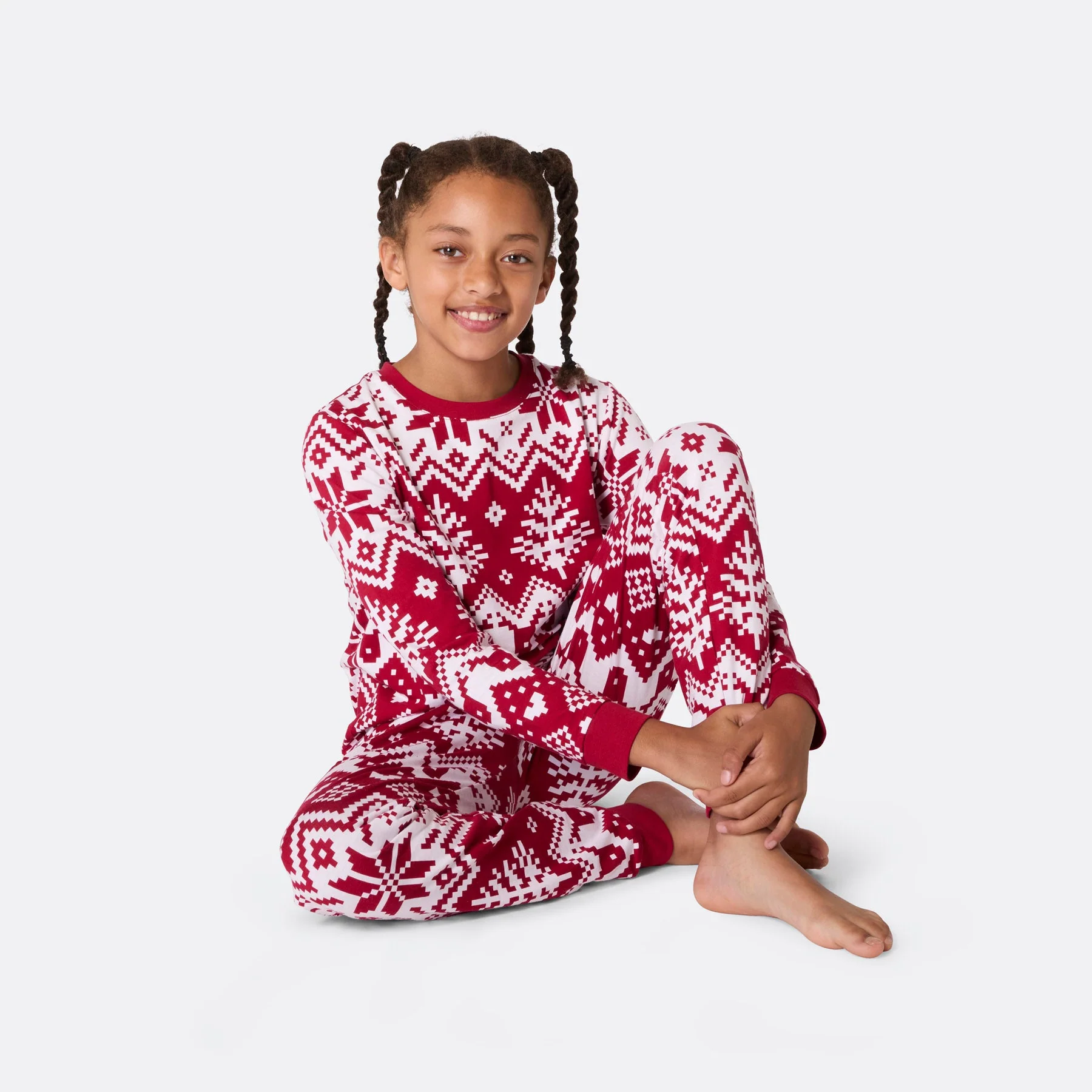 Kids' Red Christmas Knit Christmas Pyjamas - Image 3
