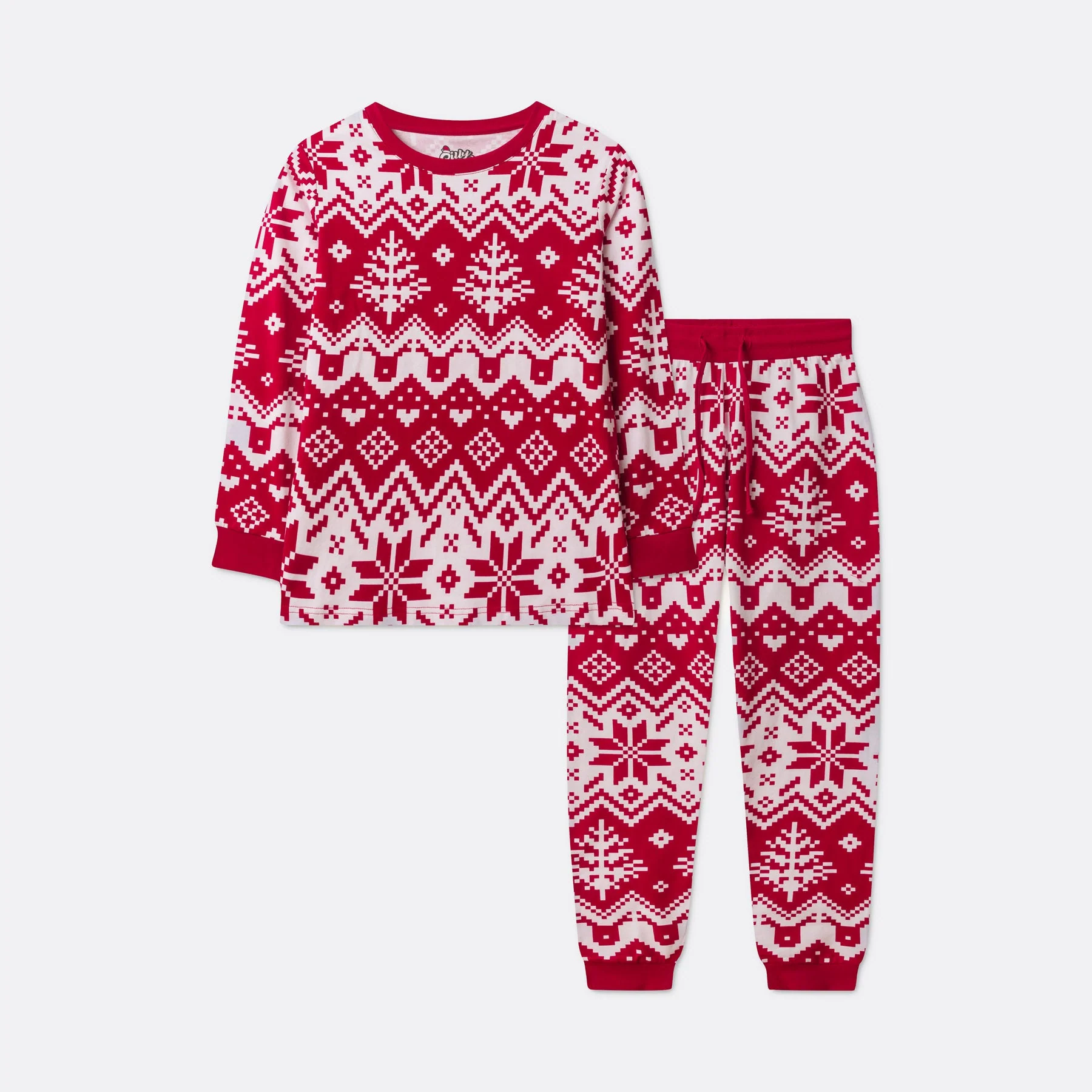 Kids' Red Christmas Knit Christmas Pyjamas - Image 6