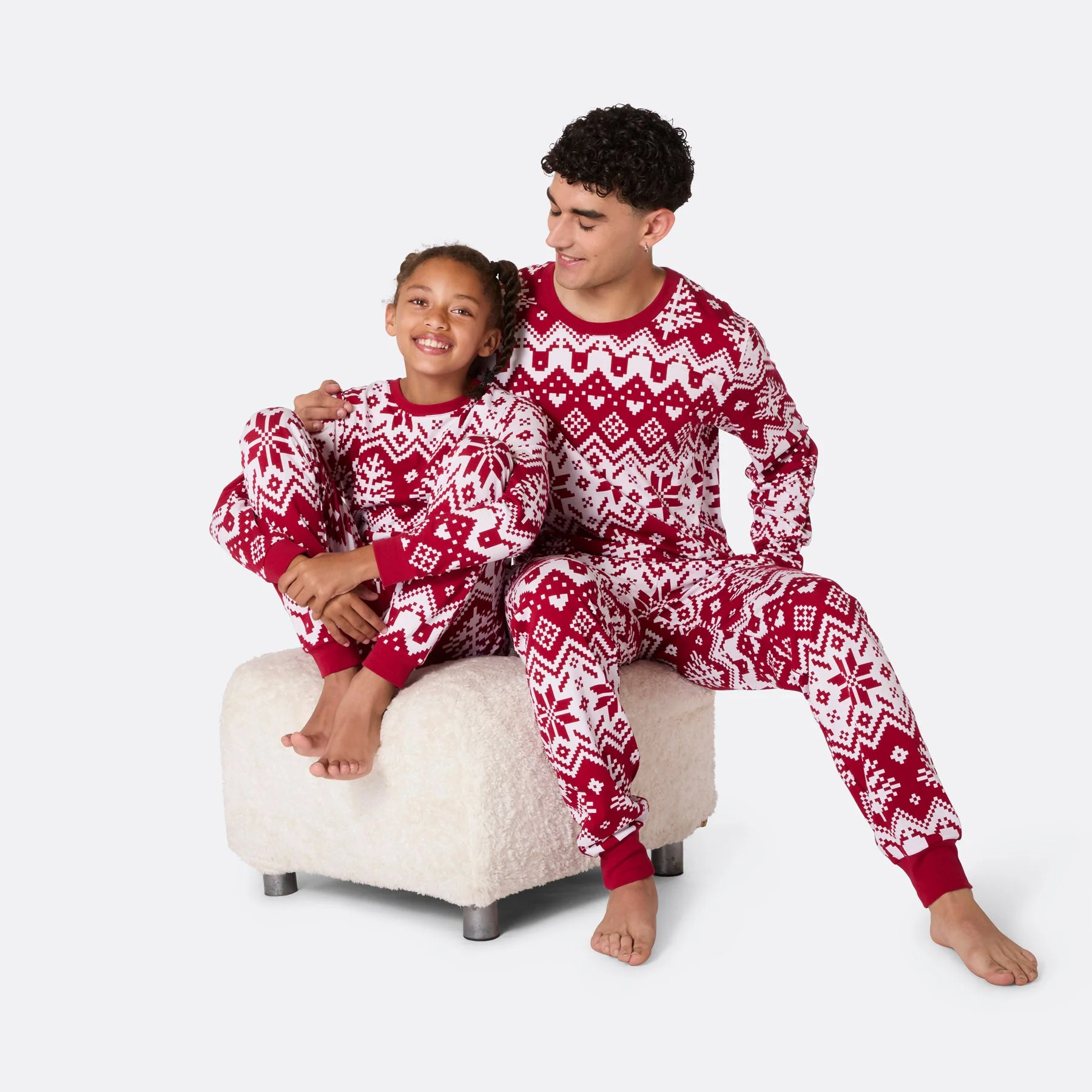 Kids' Red Christmas Knit Christmas Pyjamas - Image 8