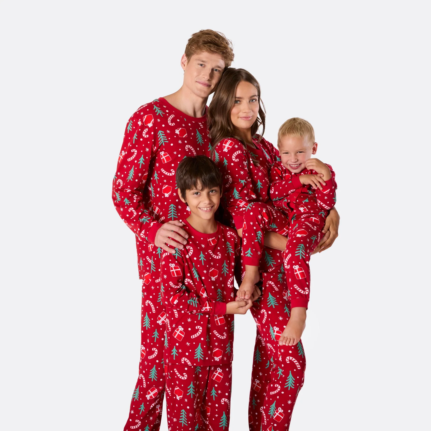 Kids' Red Christmas Pattern Christmas Pyjamas - Image 6