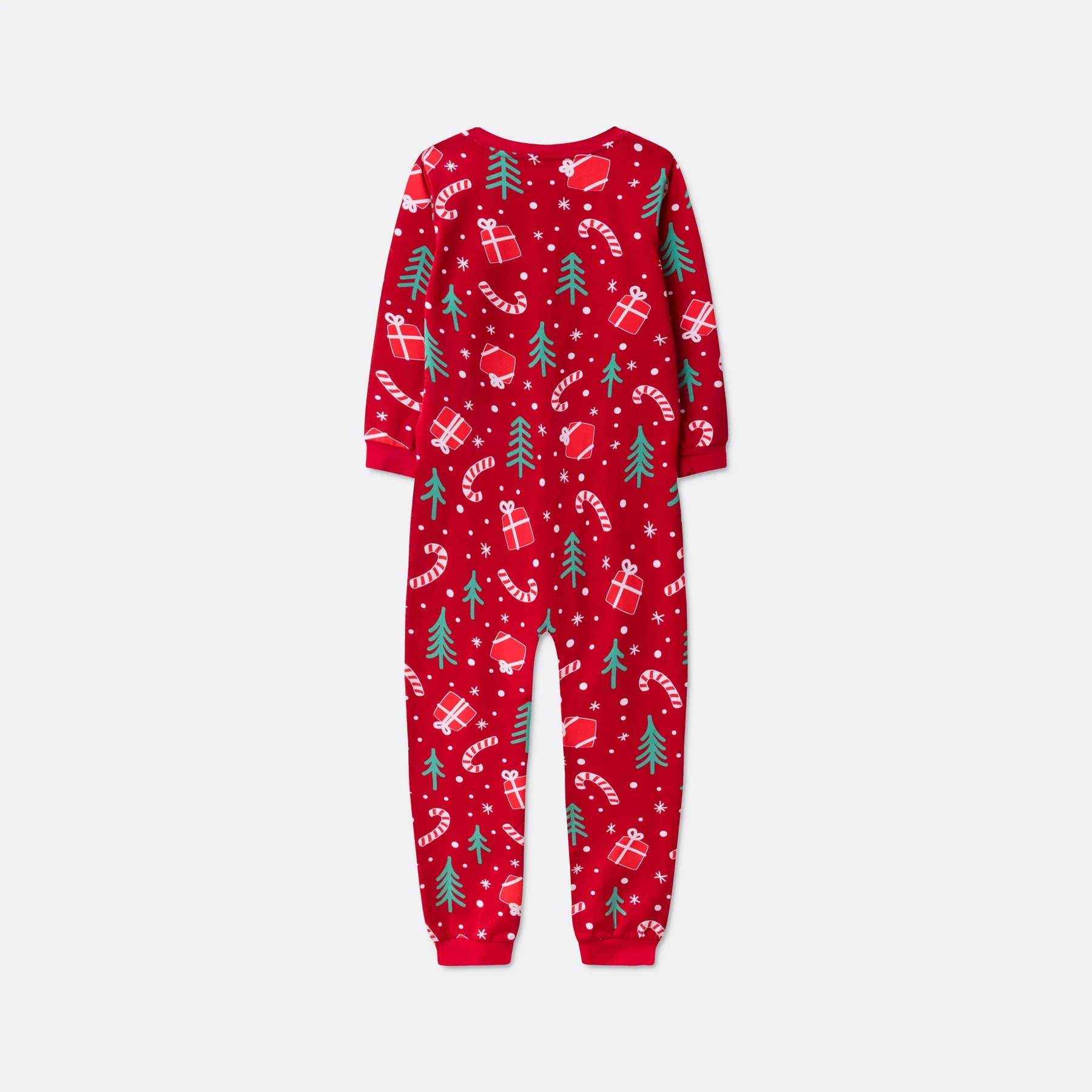 Kids' Red Christmas Pattern Overall Christmas Pyjamas - Image 6