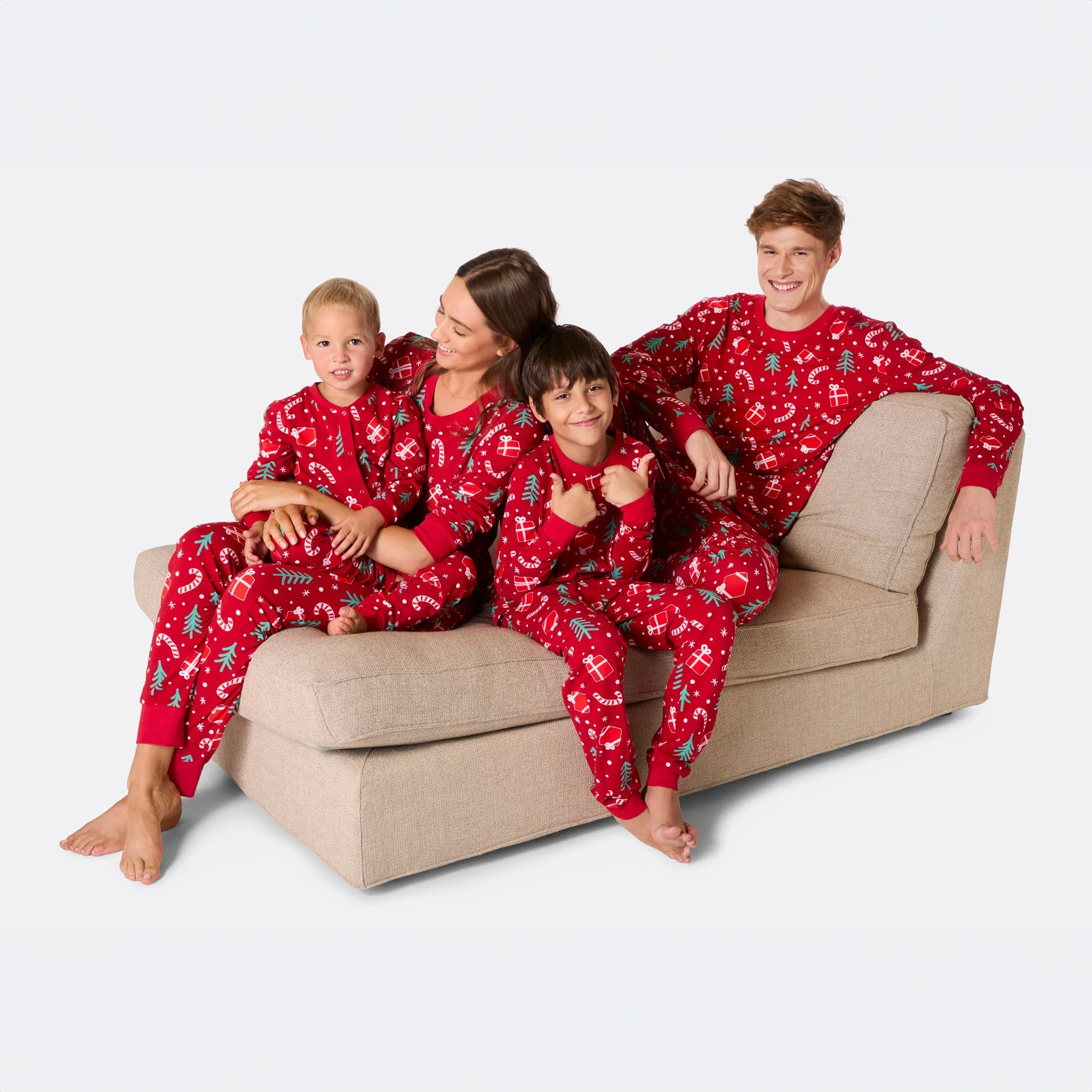 Kids' Red Christmas Pattern Overall Christmas Pyjamas - Image 8